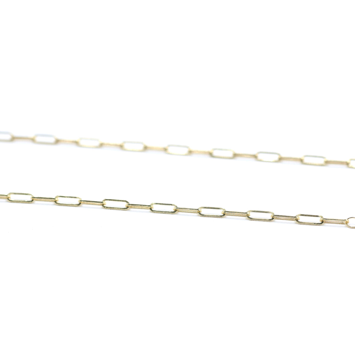 14KT GOLD PAPERCLIP BRACELET 2.5MM SEMISOLID
