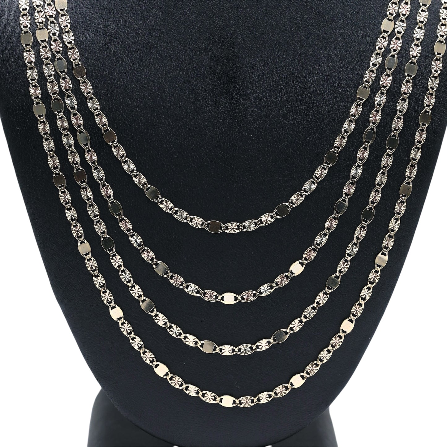 14KT GOLD ESPEJO NECKLACE 3 TONE 3.5MM - SOLID