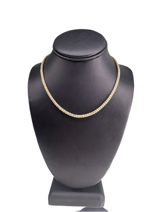 14K YELLOW GOLD ICE NECKLACE