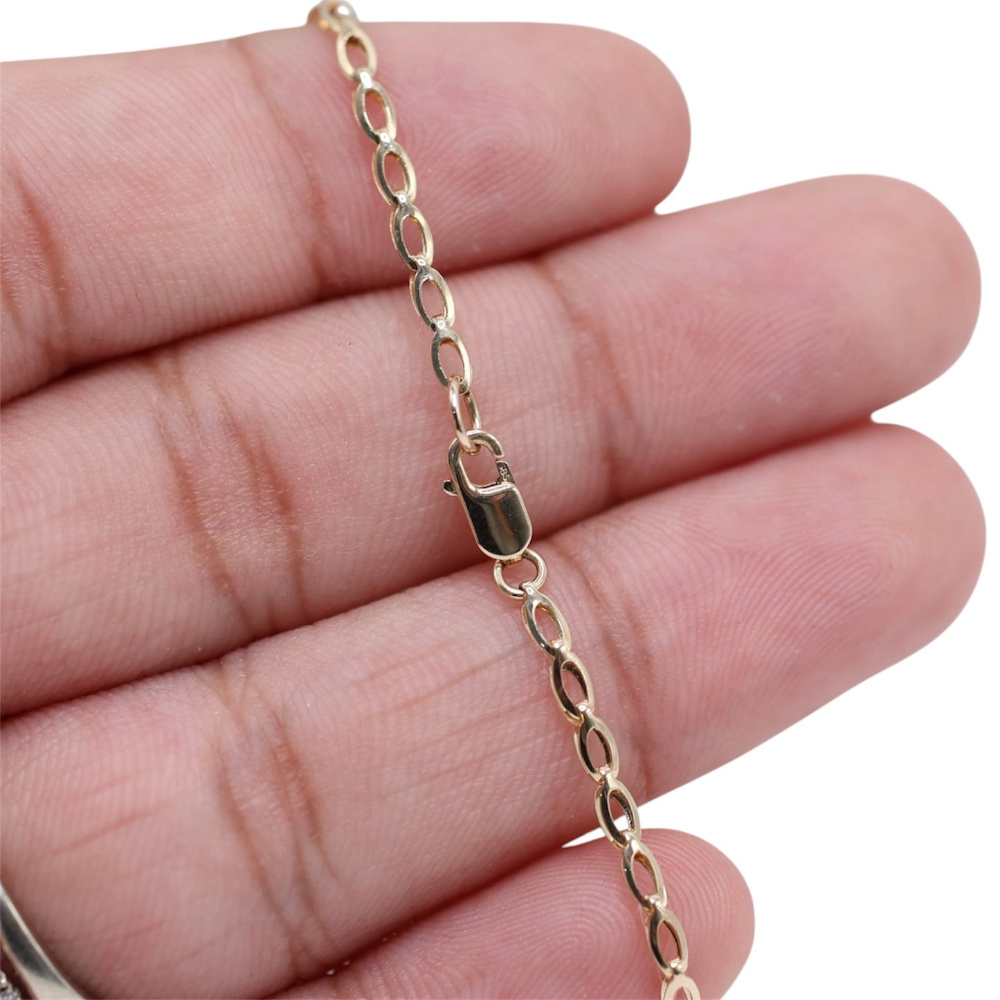 14KT GOLD OVAL LINK NECKLACE 2MM - SEMISOLID