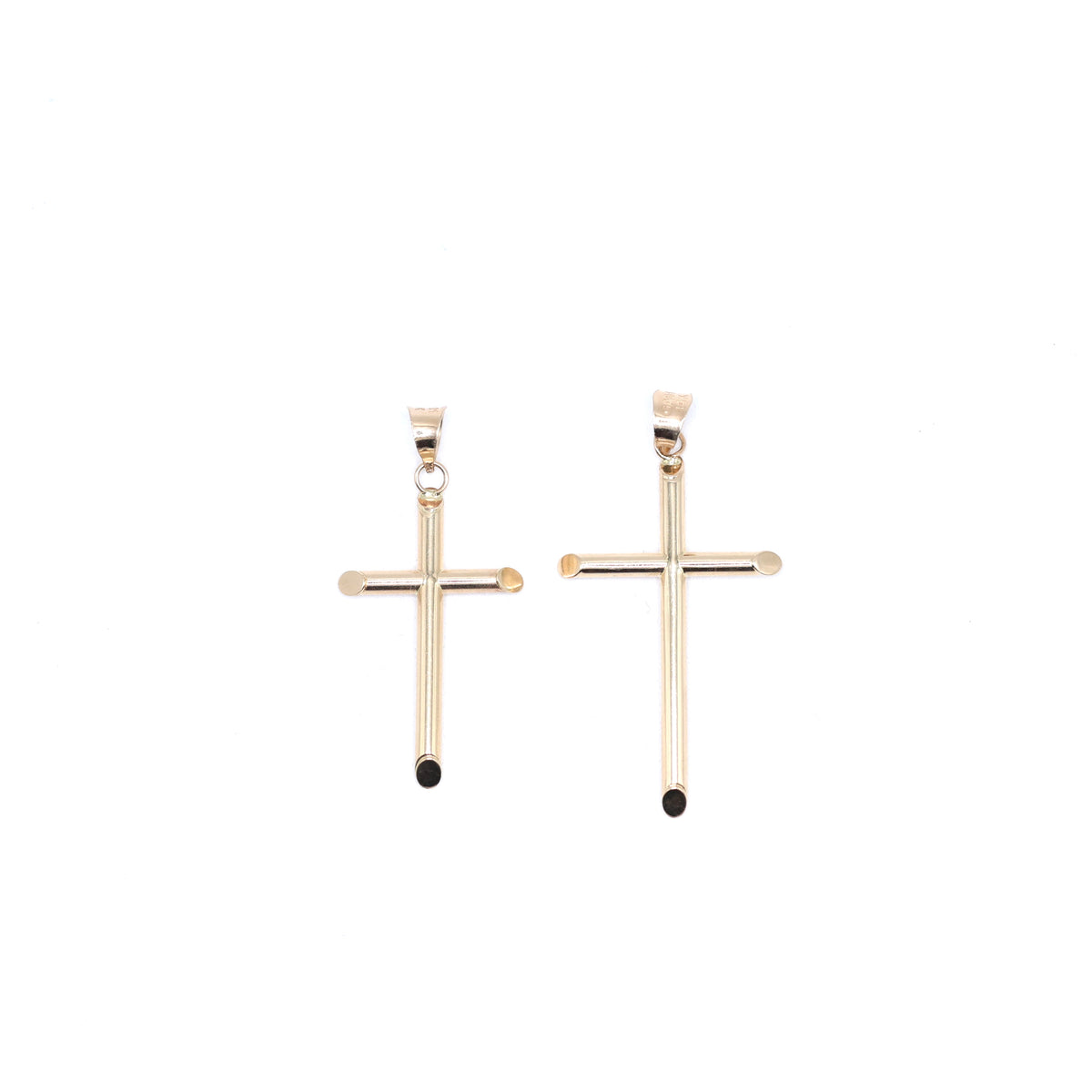 14KT GOLD SIMPLE CROSS NECKLACE PENDANT - 2 SIZES AVAILABLE