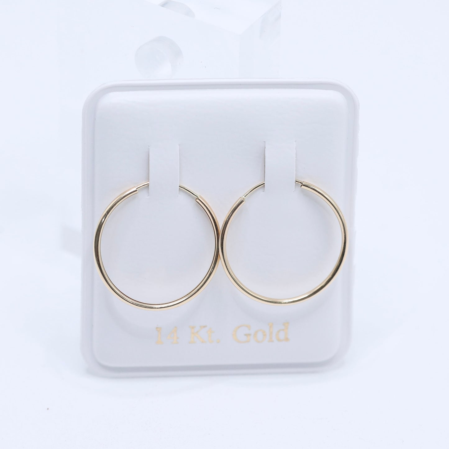 14KT GOLD SEAMLESS HOOPS - 18MM SEMISOLID