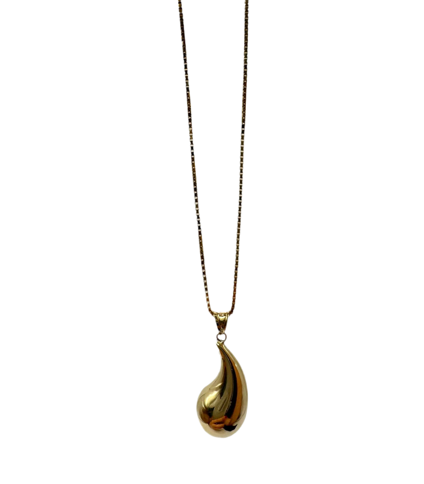 14K DROP NECKLACE W/ CHAIN