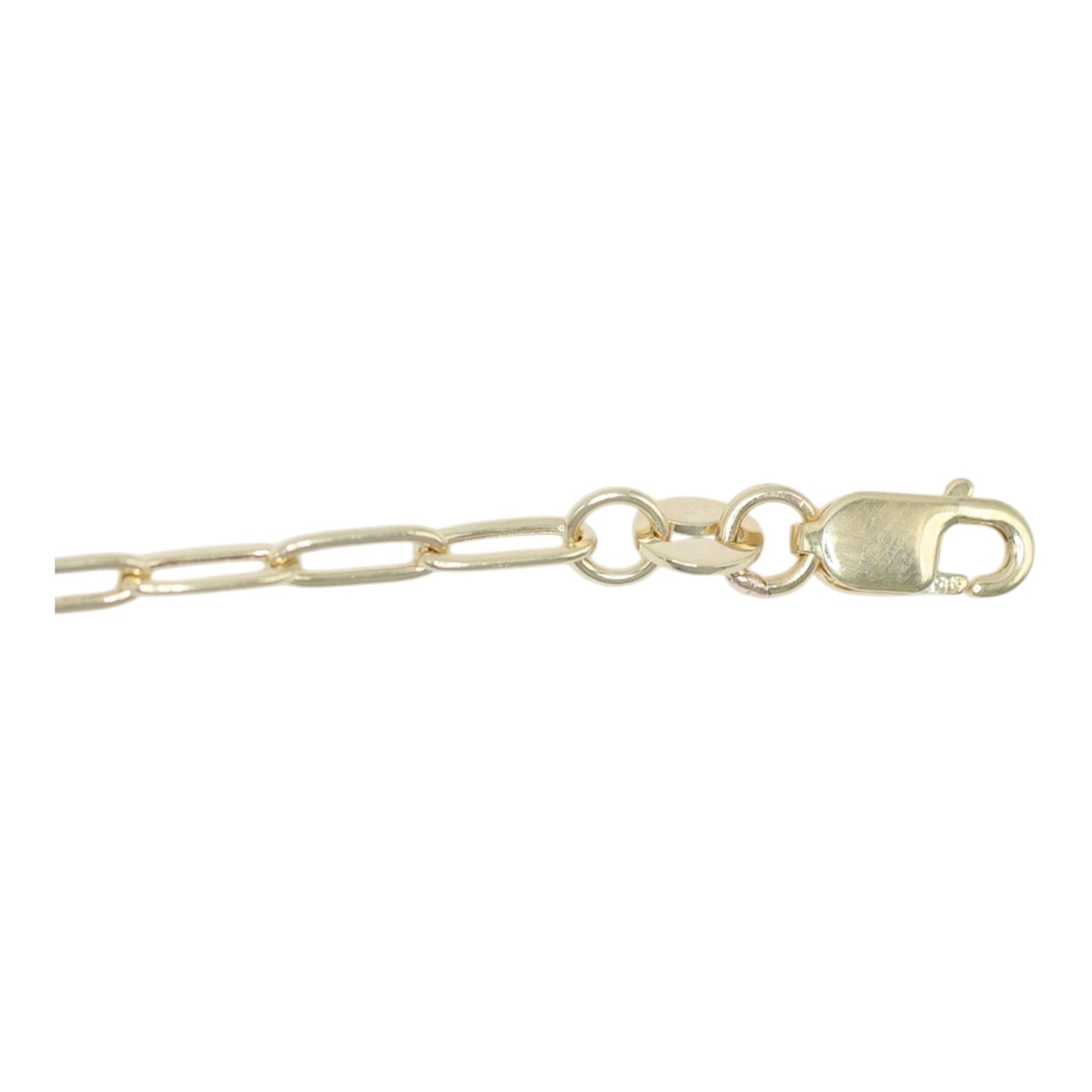 14KT GOLD MINI PAPERCLIP 2MM BRACELET