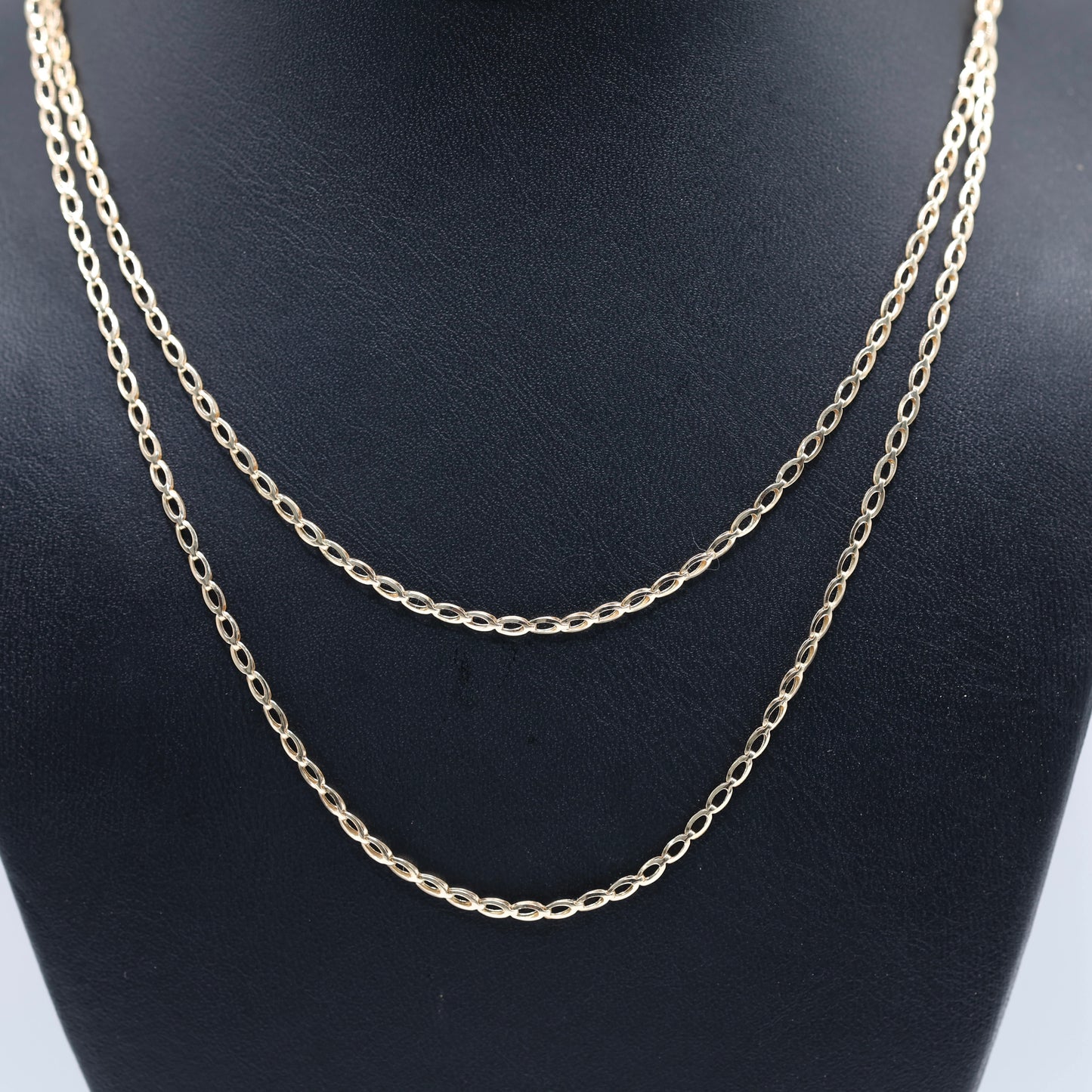 14KT GOLD OVAL LINK NECKLACE 2MM - SEMISOLID