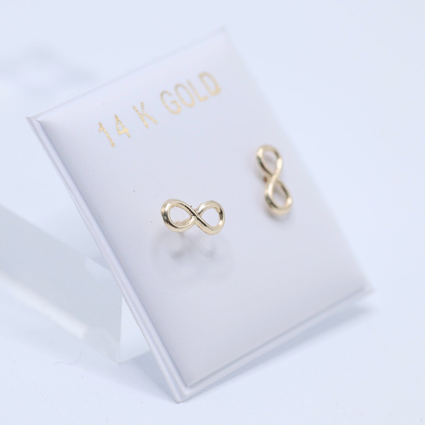 14KT GOLD SIMPLE INFINITY SCREW ON EARRINGS