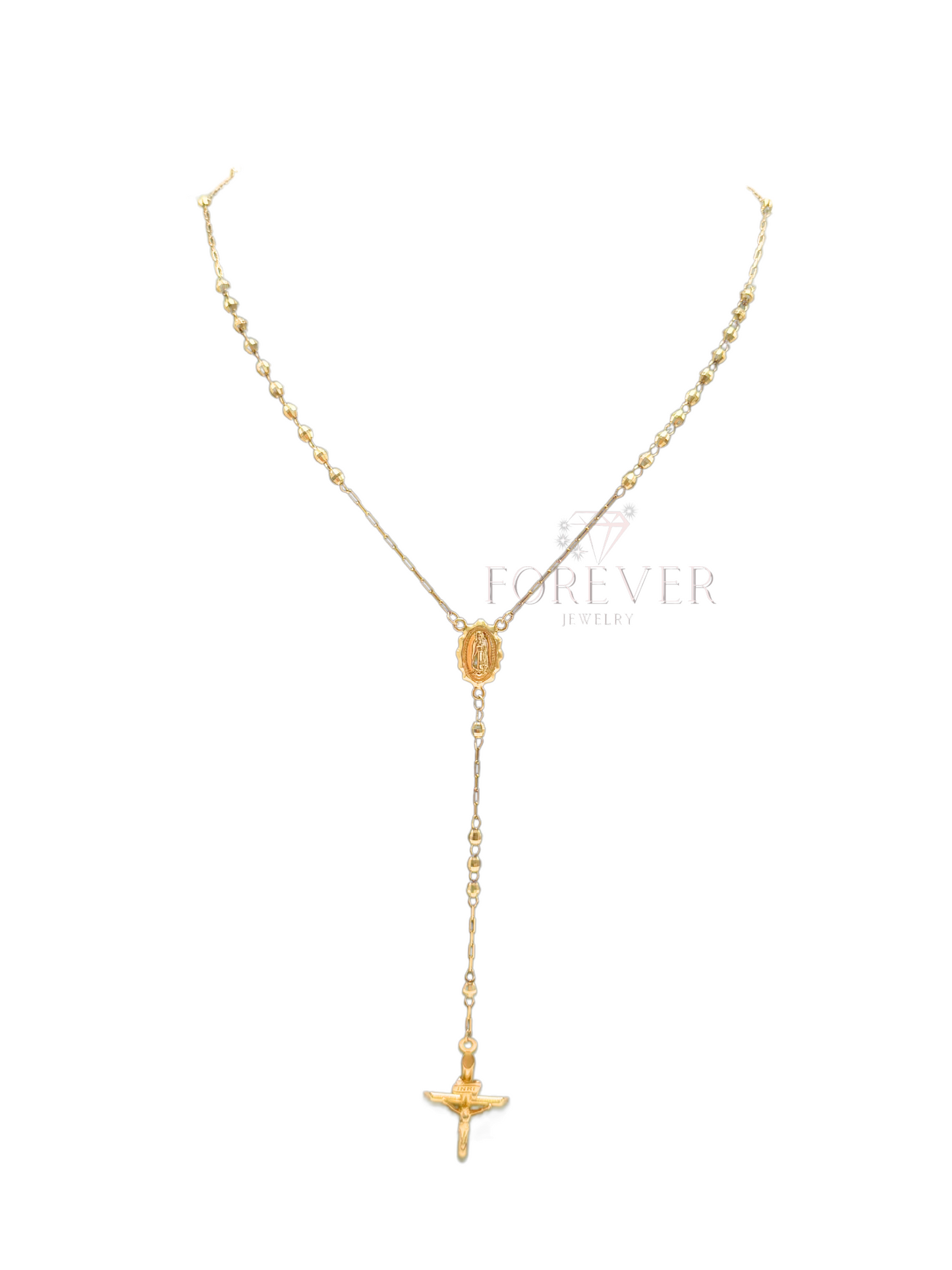 14KT GOLD YELLOW ROSARY PAPER CLIP