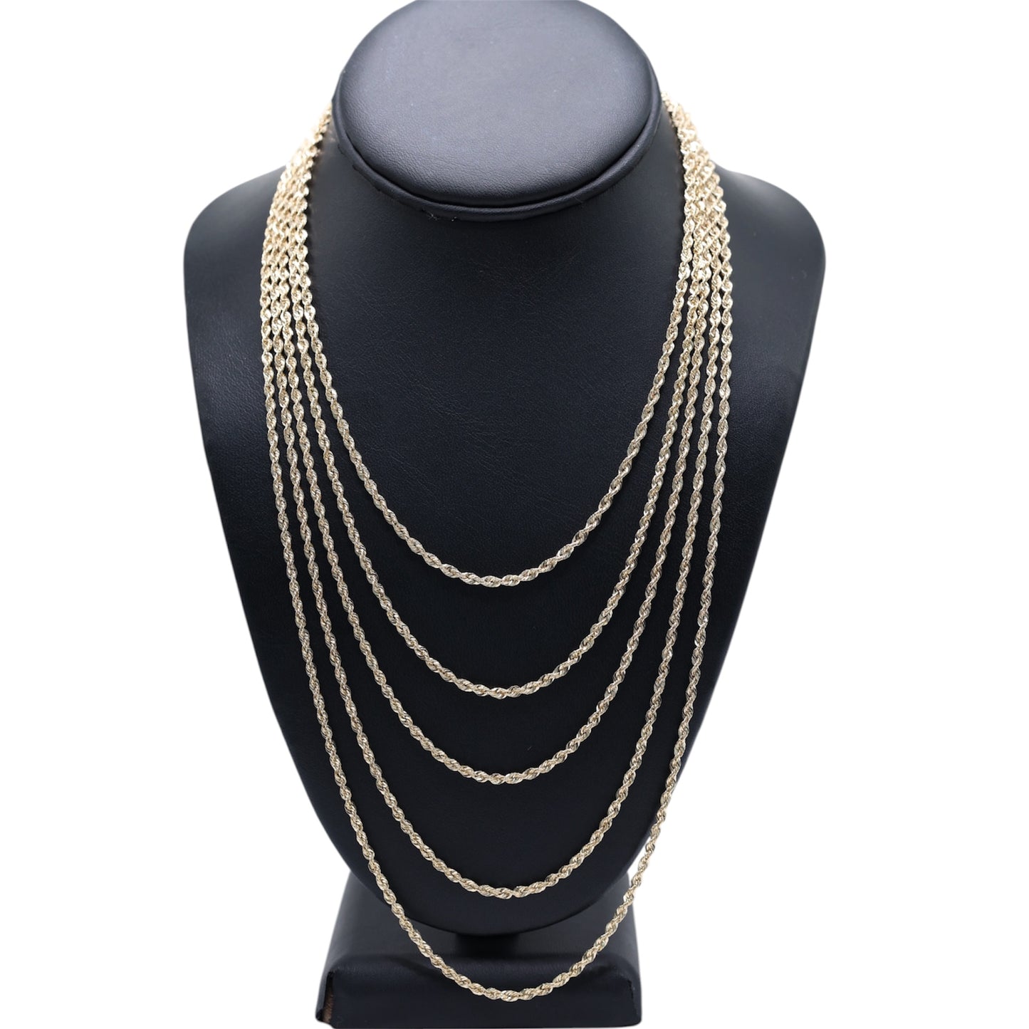 14KT GOLD ROPE NECKLACE 2.5MM SEMISOLID