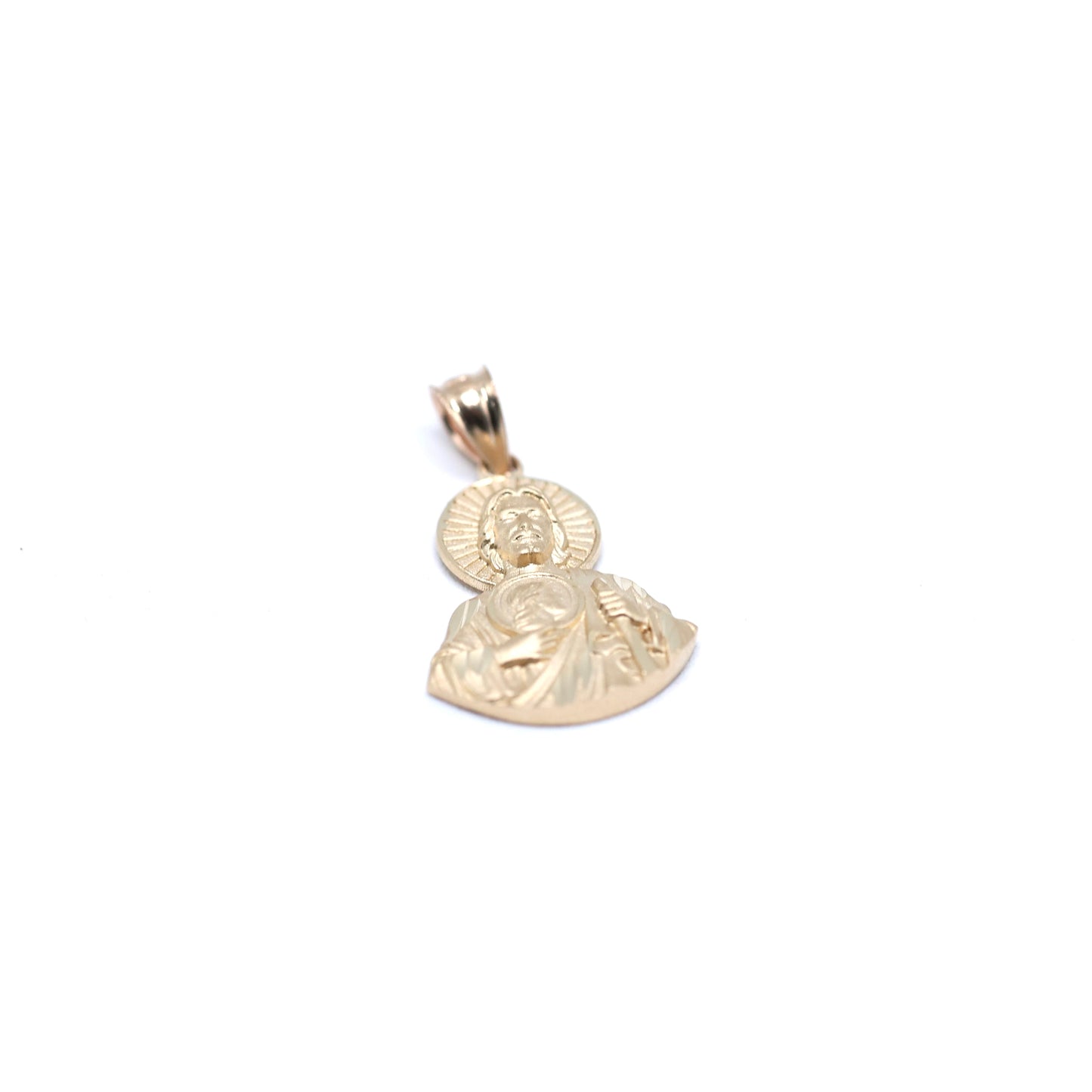 14KT GOLD SAN JUDAS HALF BODY PENDANT - AVAILABLE IN 2 SIZES