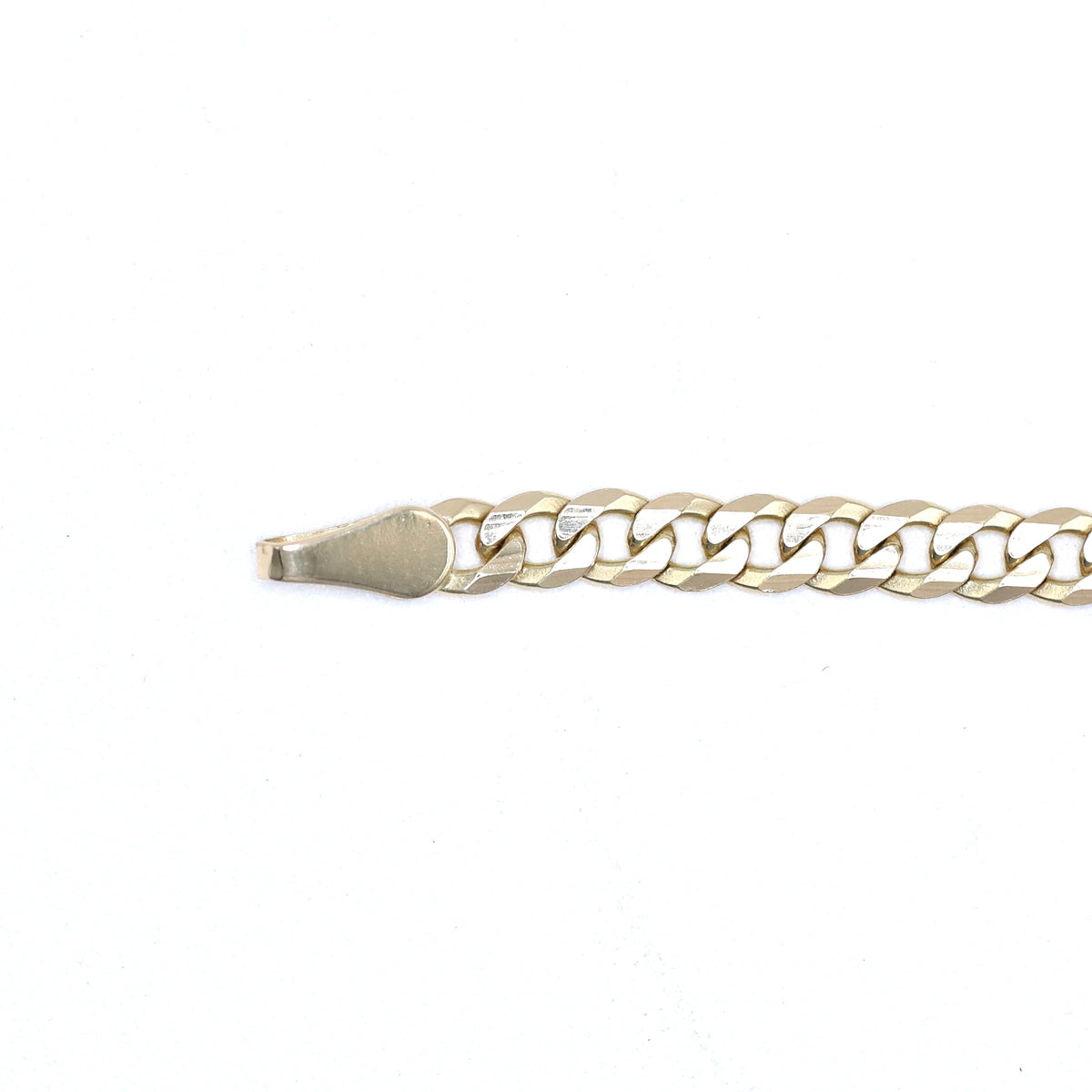 14KT GOLD 4MM SOLID CUBAN BRACELET - SIZE 8
