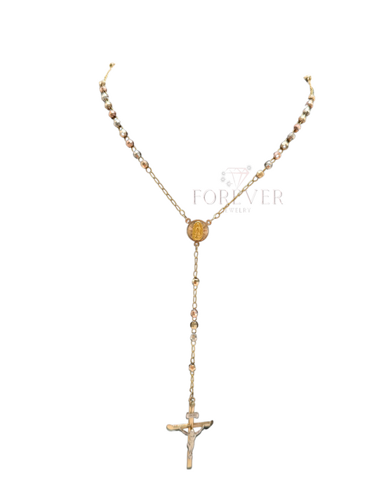14KT THREE GOLD ROSARY