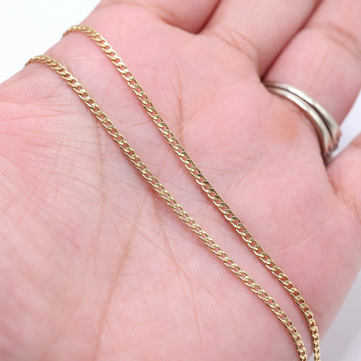 14KT GOLD 2MM SEMISOLID CUBAN CHAIN NECKLACE