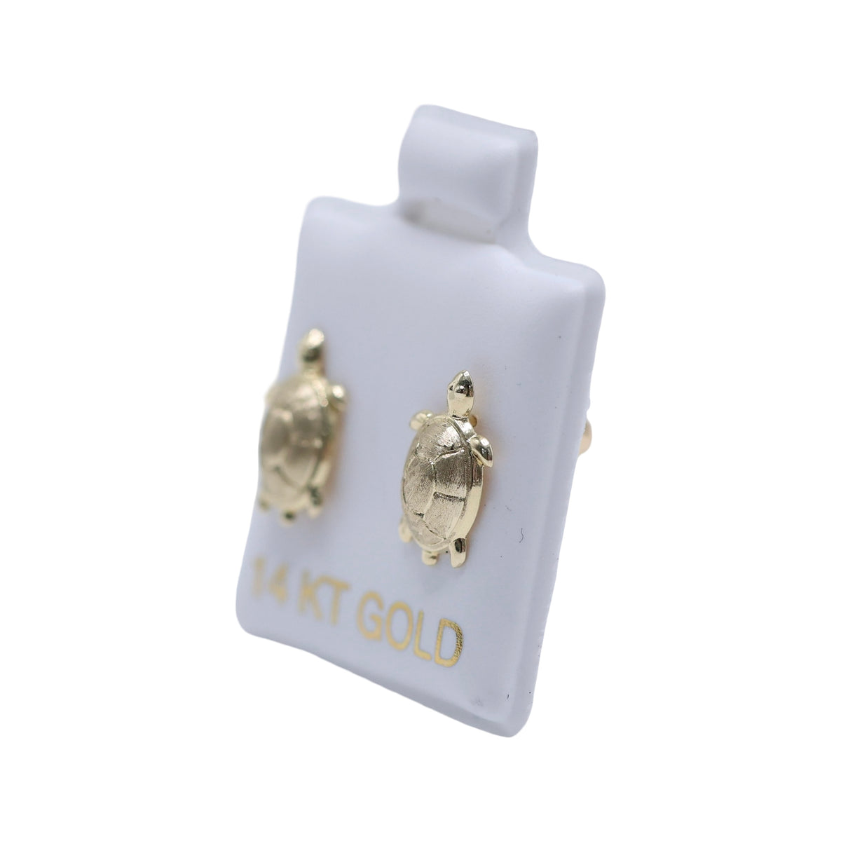 14KT GOLD 3D TURTLE EARRINGS FULL BODY SCREW ON EARRINGS