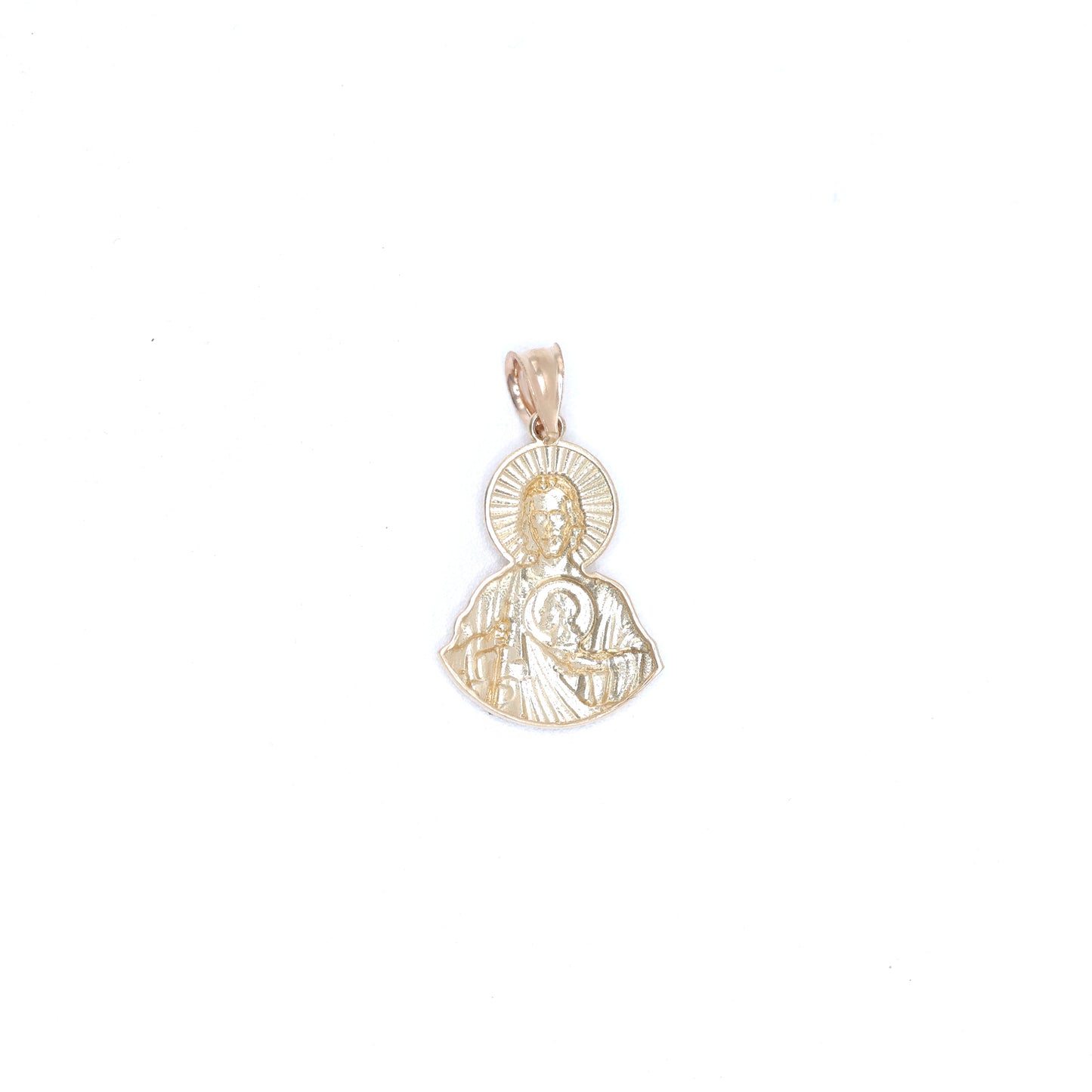 14KT GOLD SAN JUDAS HALF BODY PENDANT - AVAILABLE IN 2 SIZES