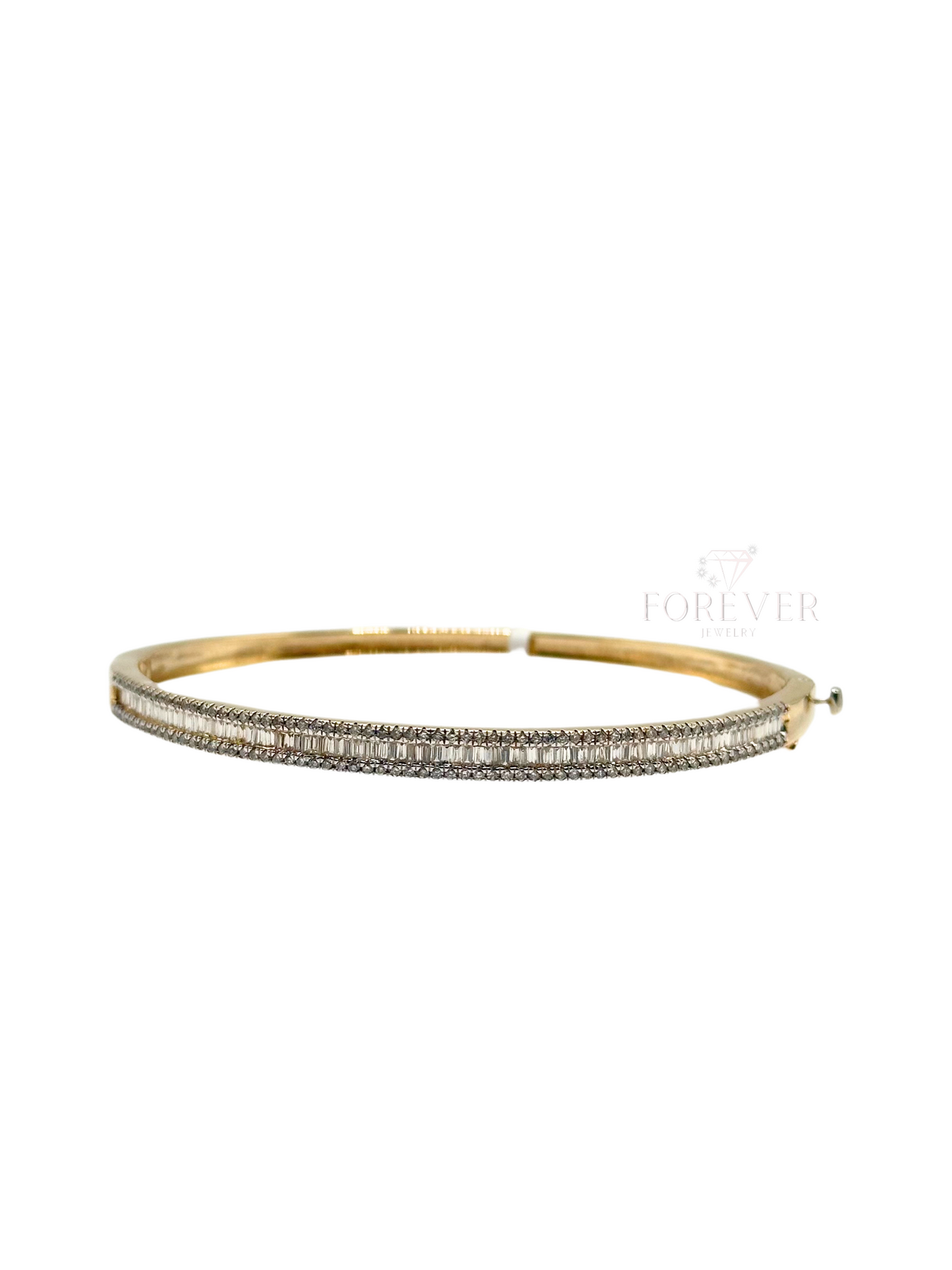 14K BAGUETTE NATURAL DIAMOND BANGLE