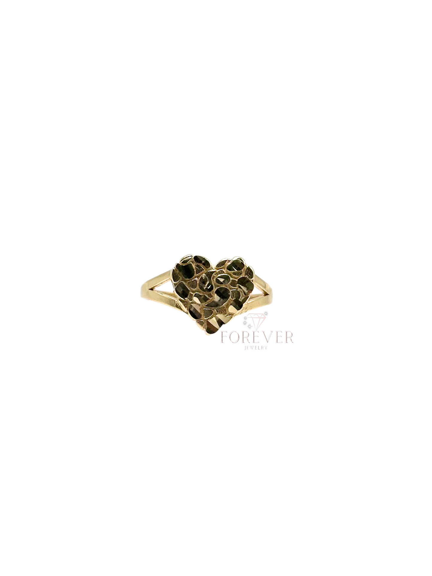 14K HEART NUGGET RING