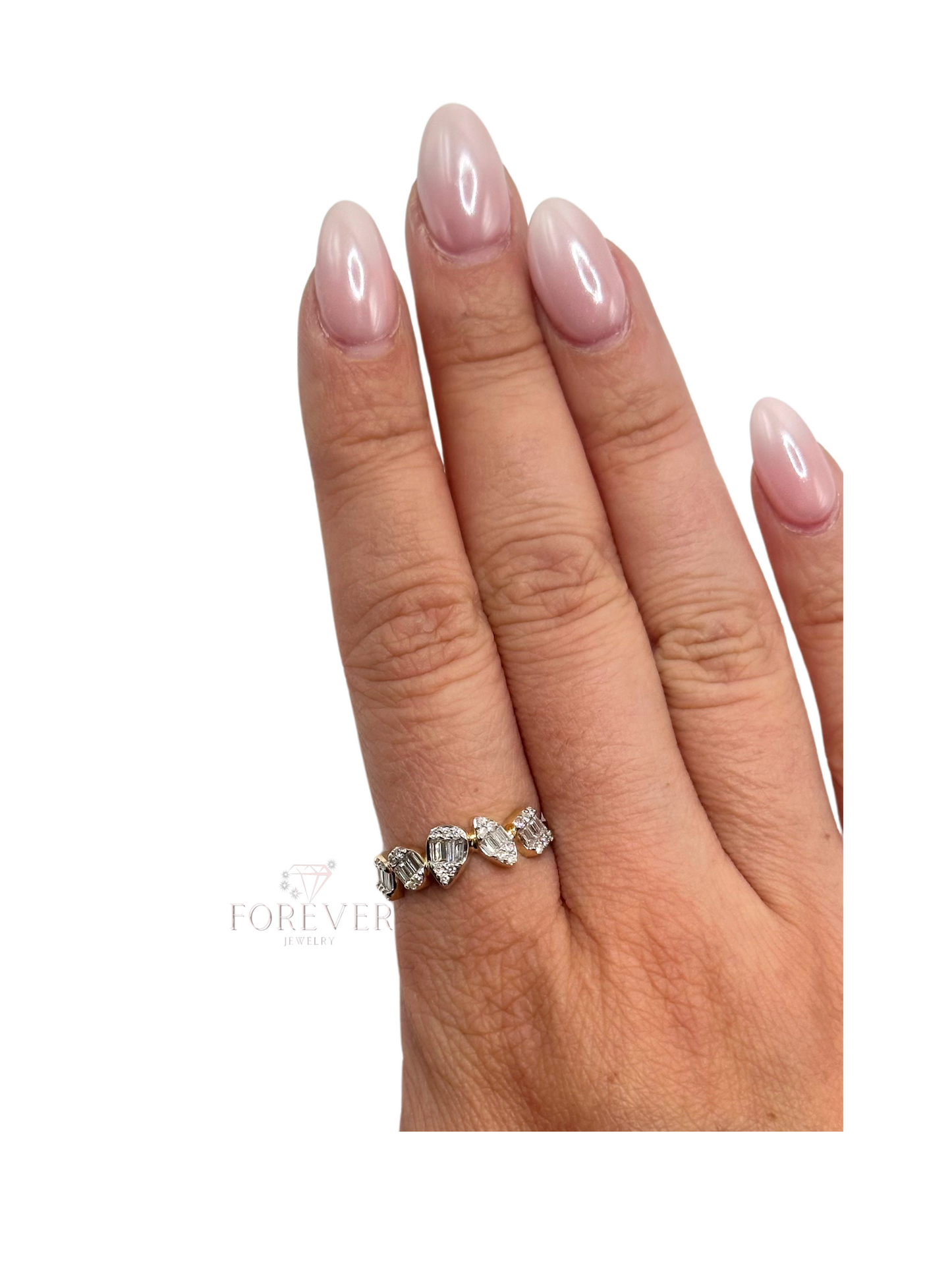 14KT DIAMOND MULTI SHAPE RING