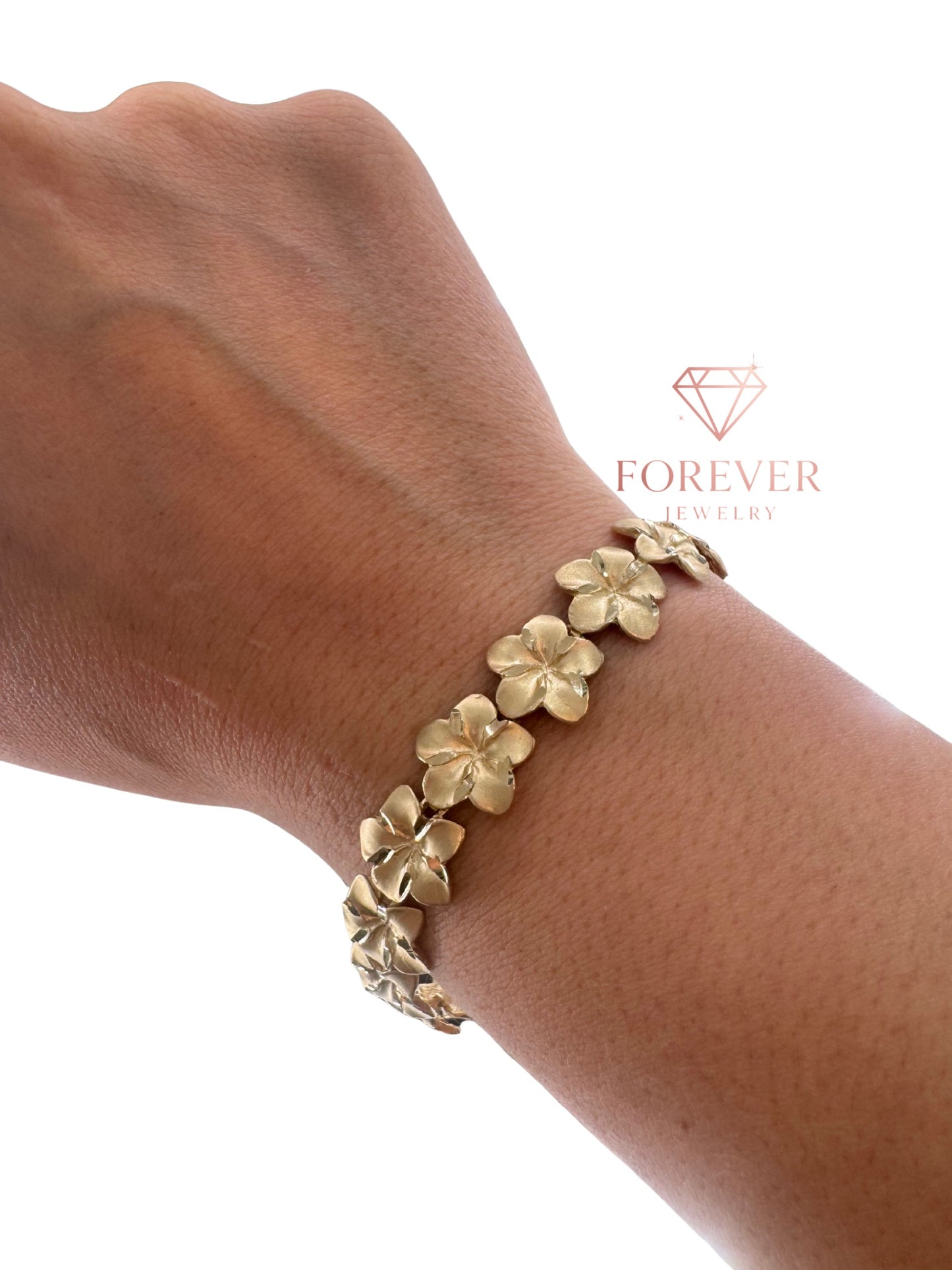 14K Gold Flowers Bracelet