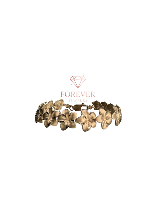 14K Gold Flowers Bracelet