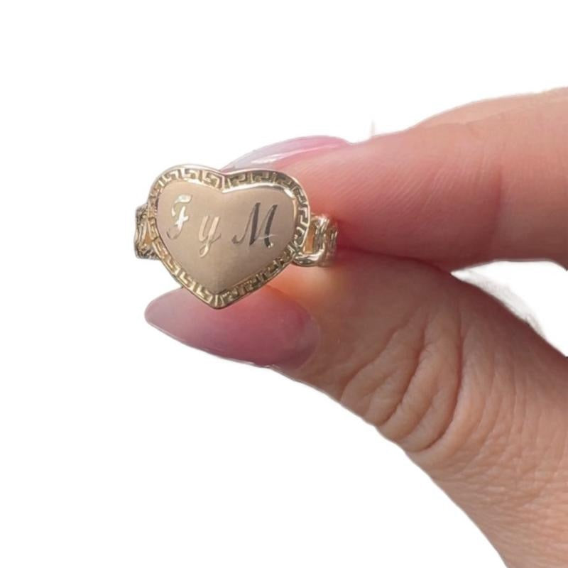 14K Gold Heart Ring (custom engraving)