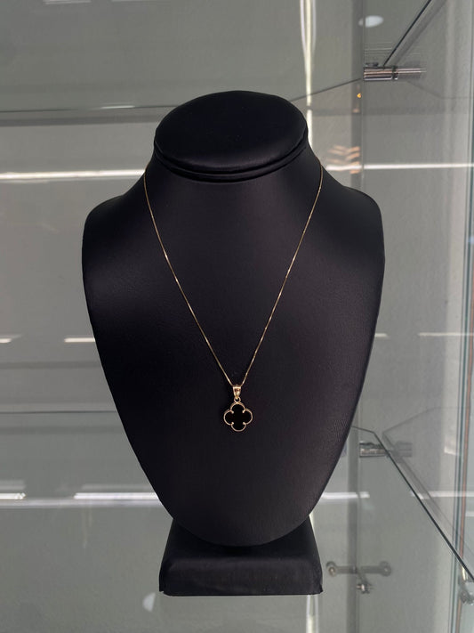 14K Gold Onyx Necklace