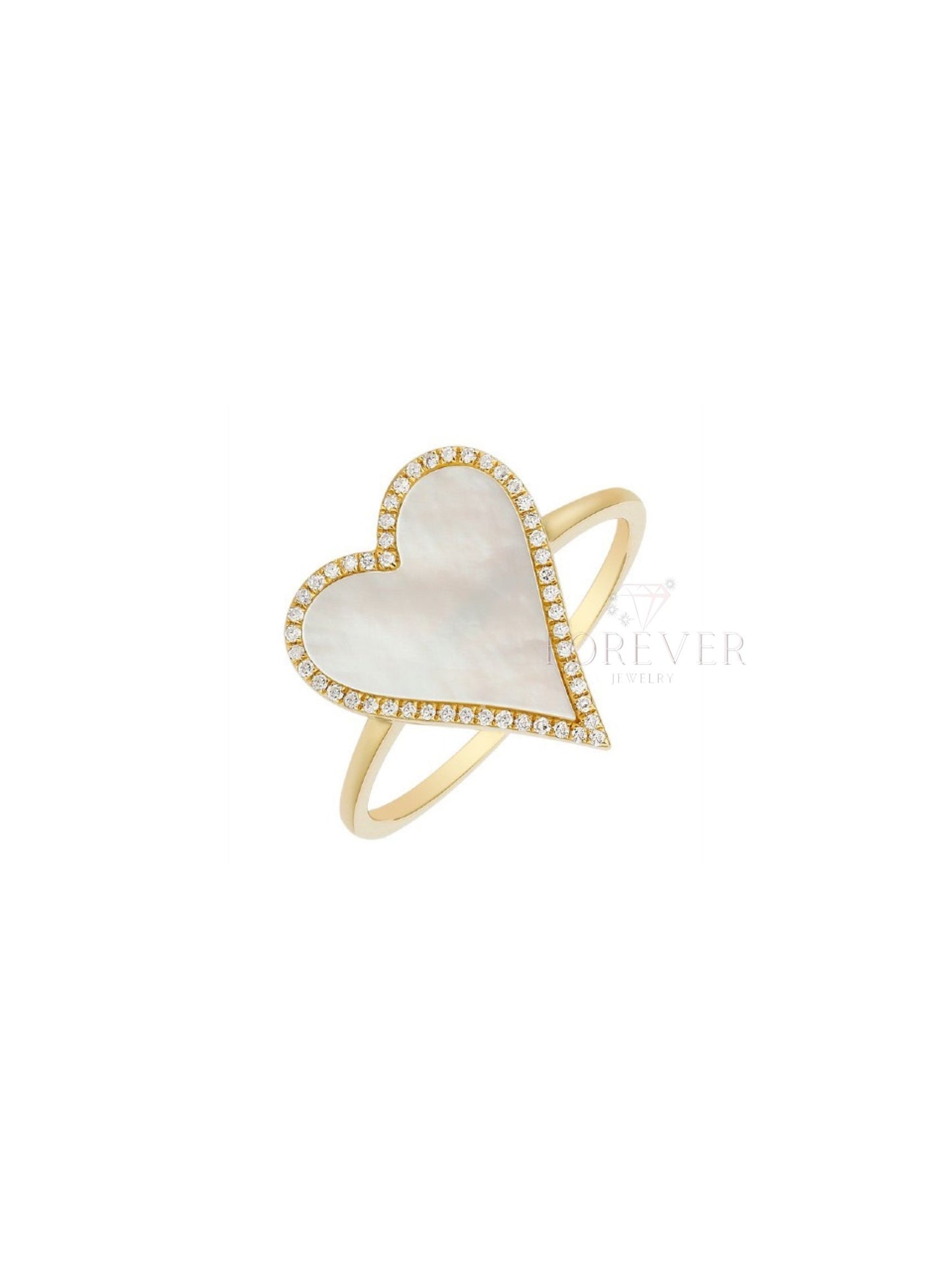 14K DIAMOND & MOTHER OF PEARL HEART