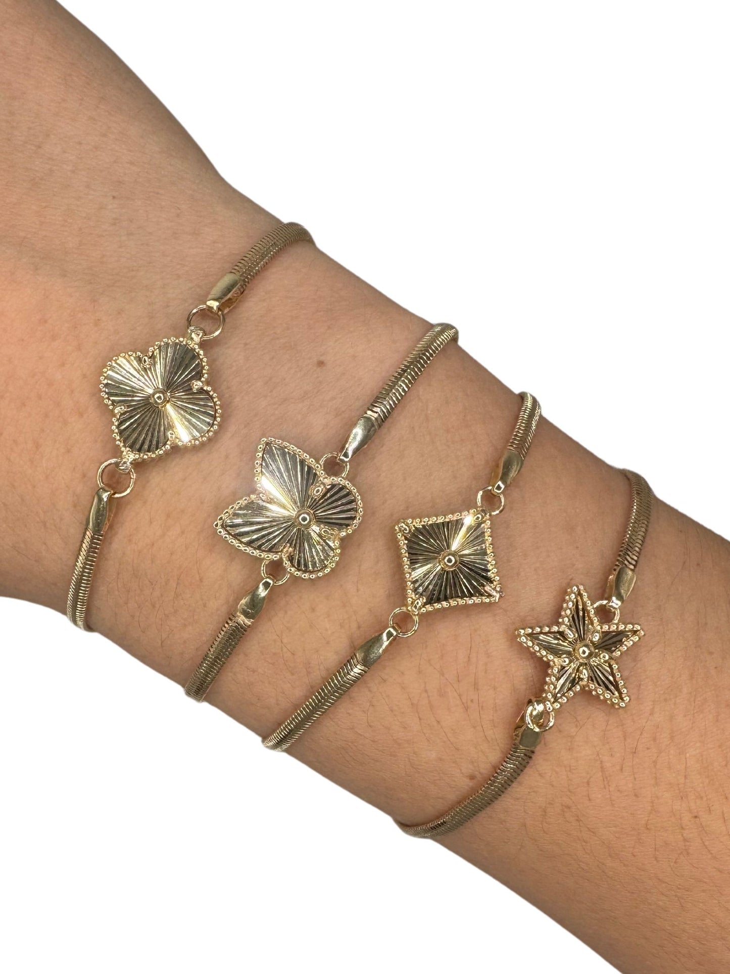 14K  GOLD SHAPES BRACELET