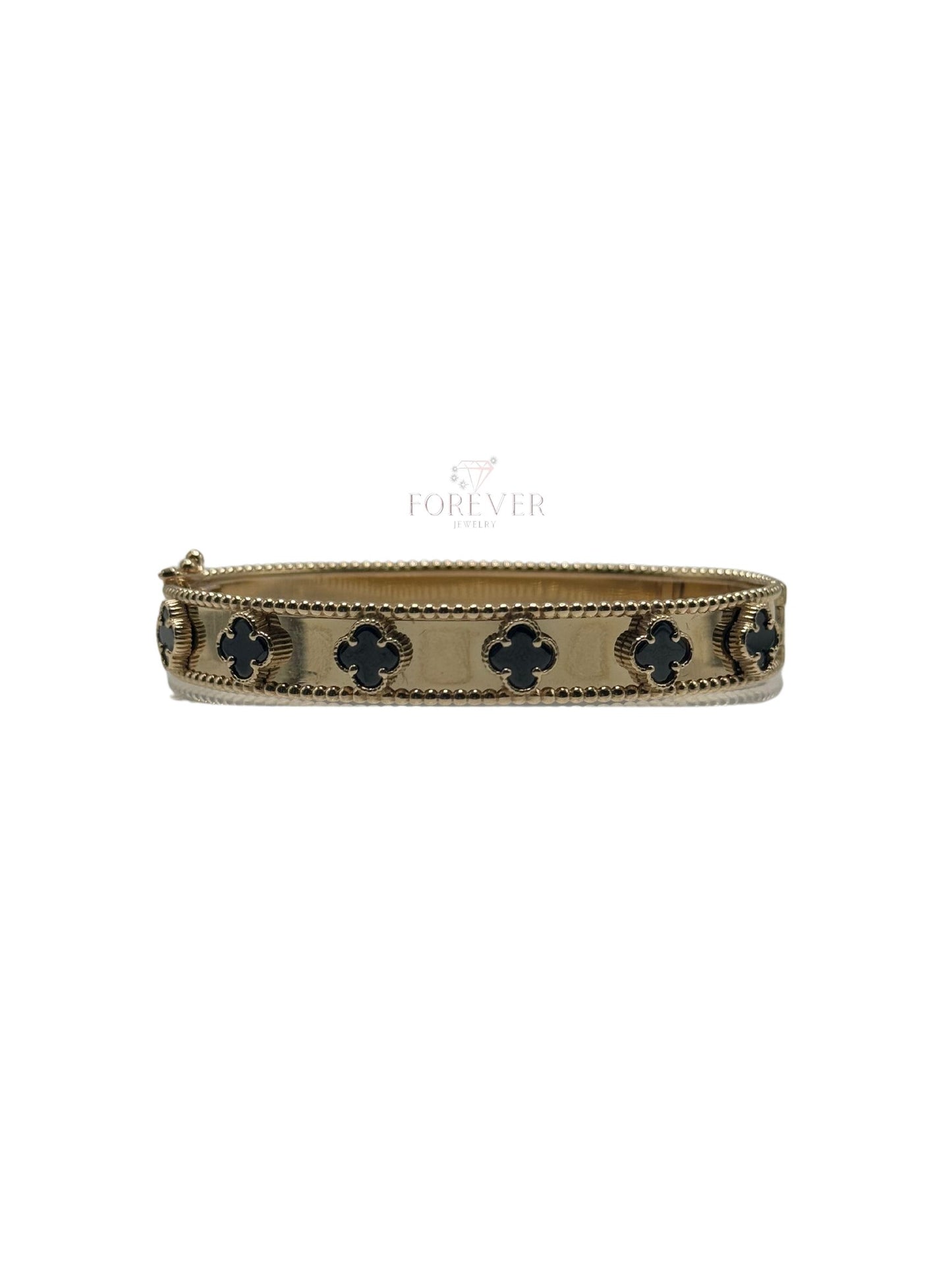 14K GOLD BLACK FLOWER BRACELET