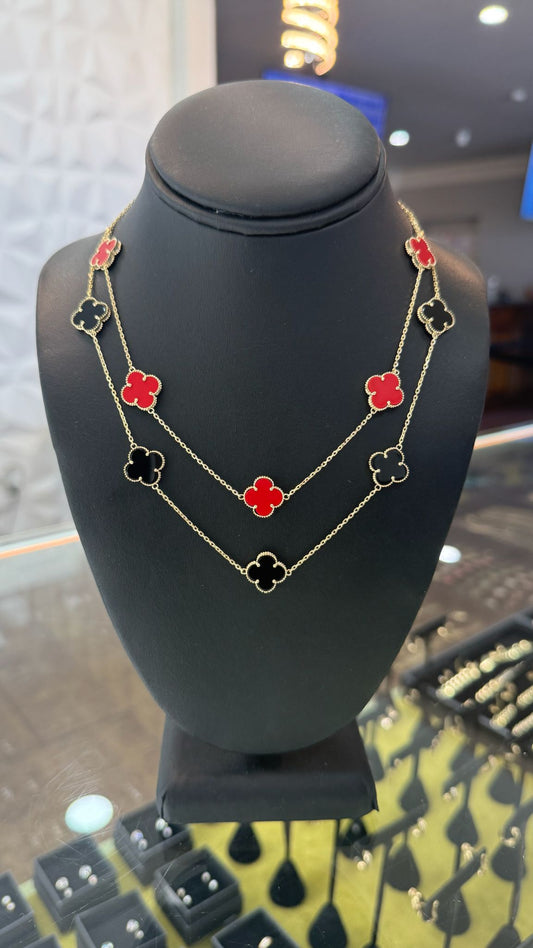 14K Gold Flowers Necklace