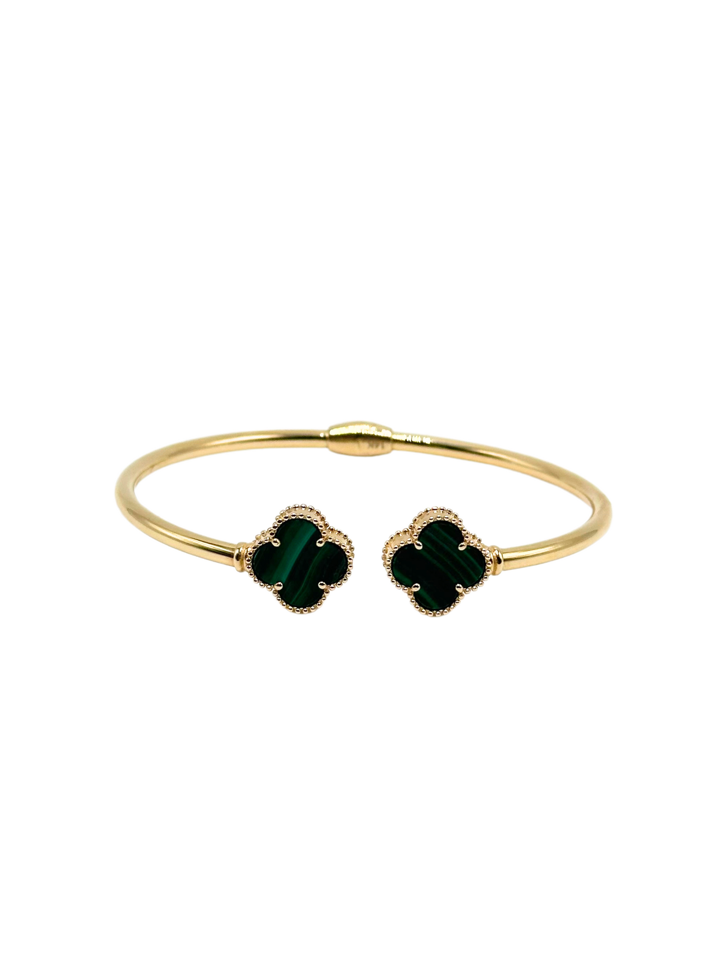 14K GOLD GREEN FLOWERS BRACELET