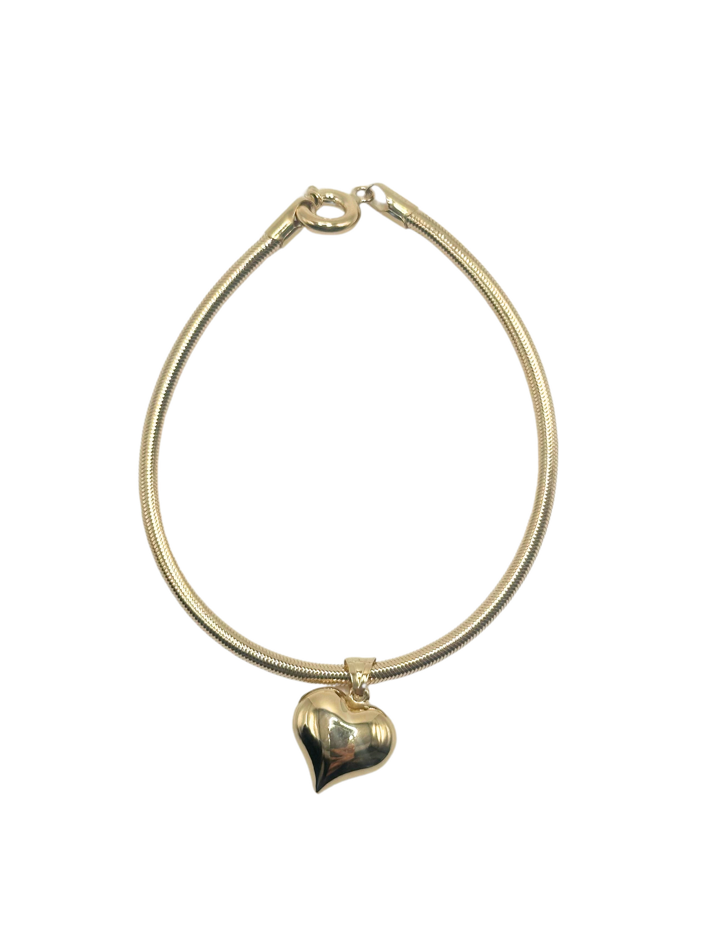 14K GOLD HEART BRACELET (STRETCH)