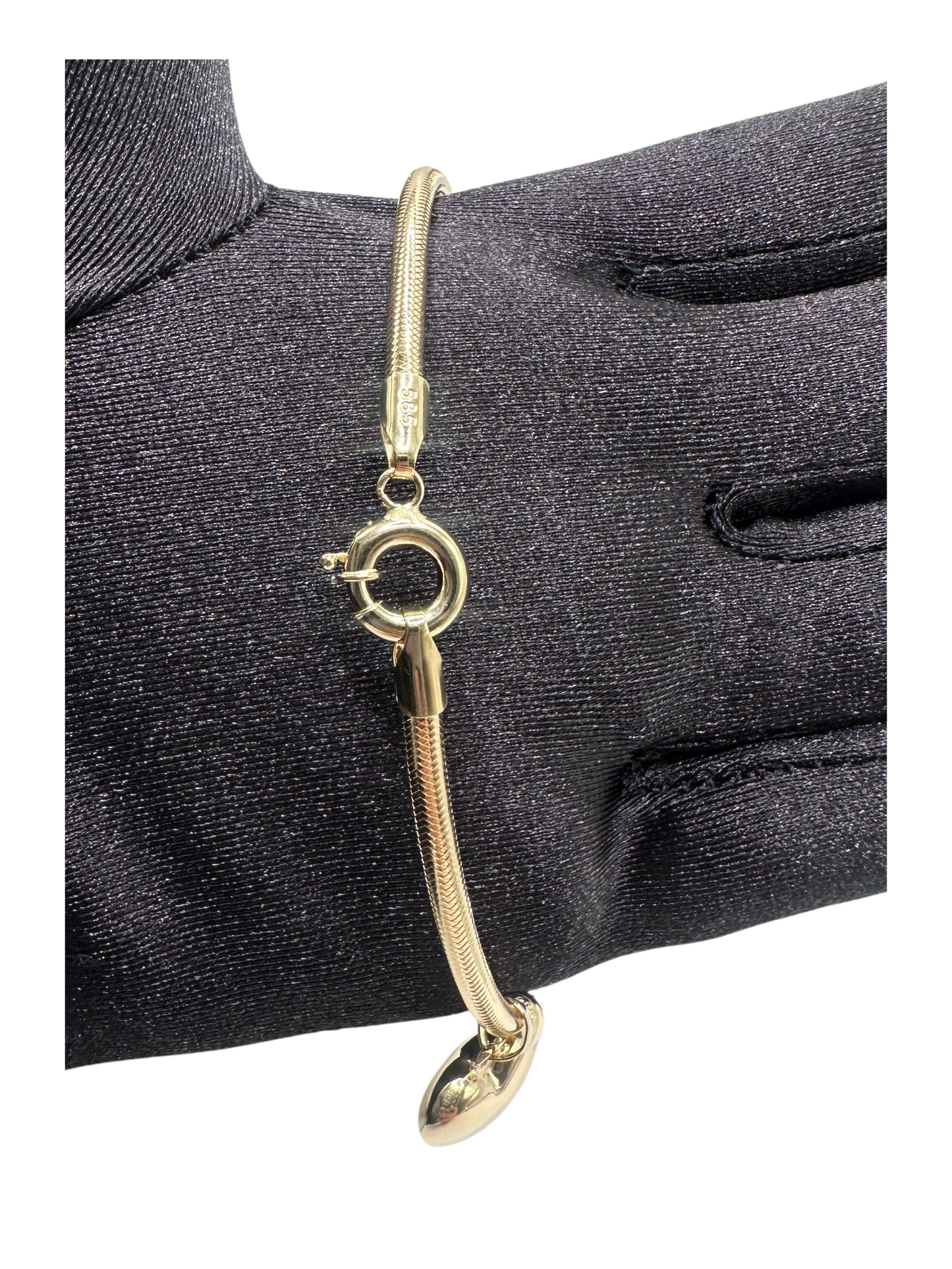 14K GOLD HEART BRACELET (STRETCH)