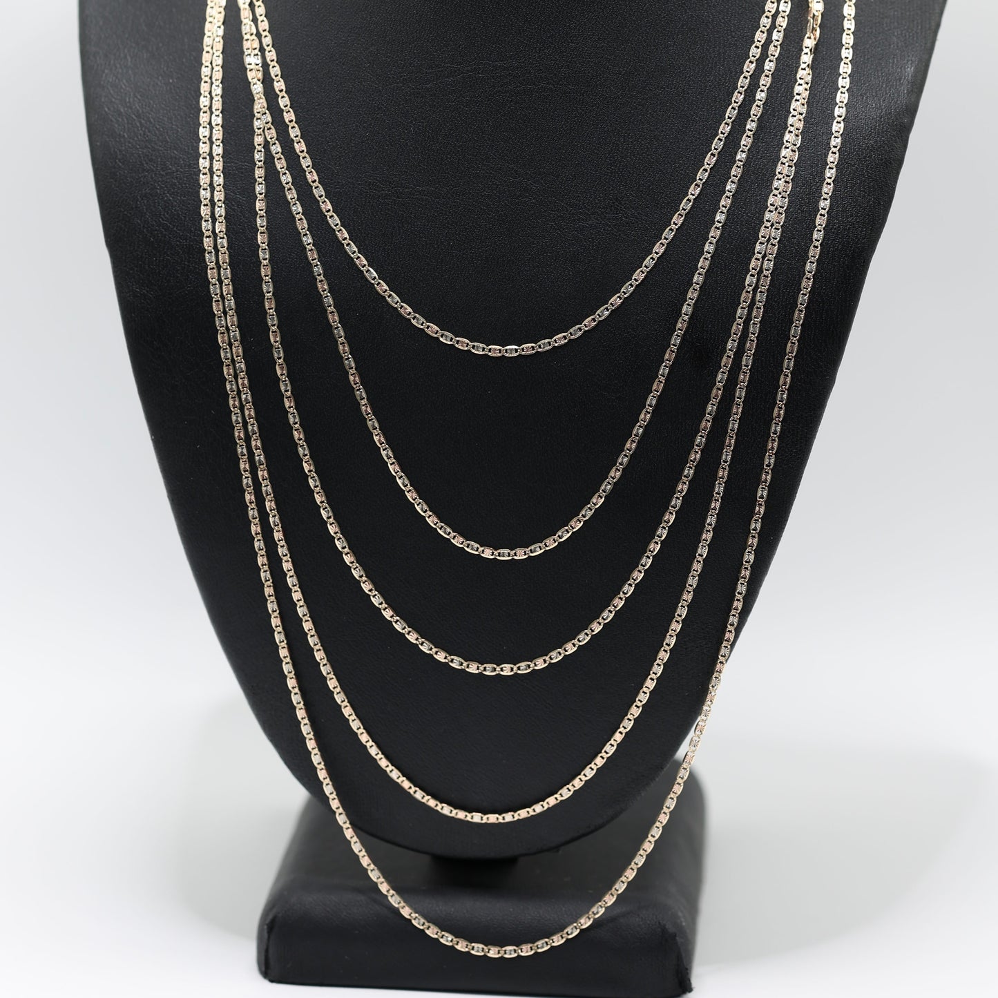 14KT GOLD 3 TONE VALE 2MM CHAIN