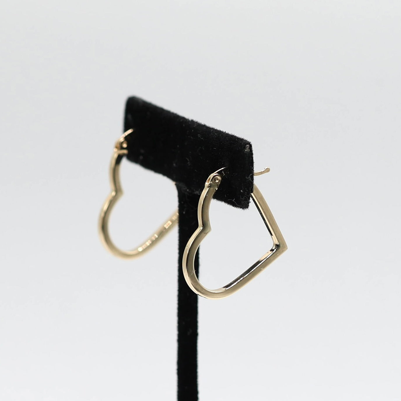 14KT GOLD SQUARED OPEN HEART HOOPS
