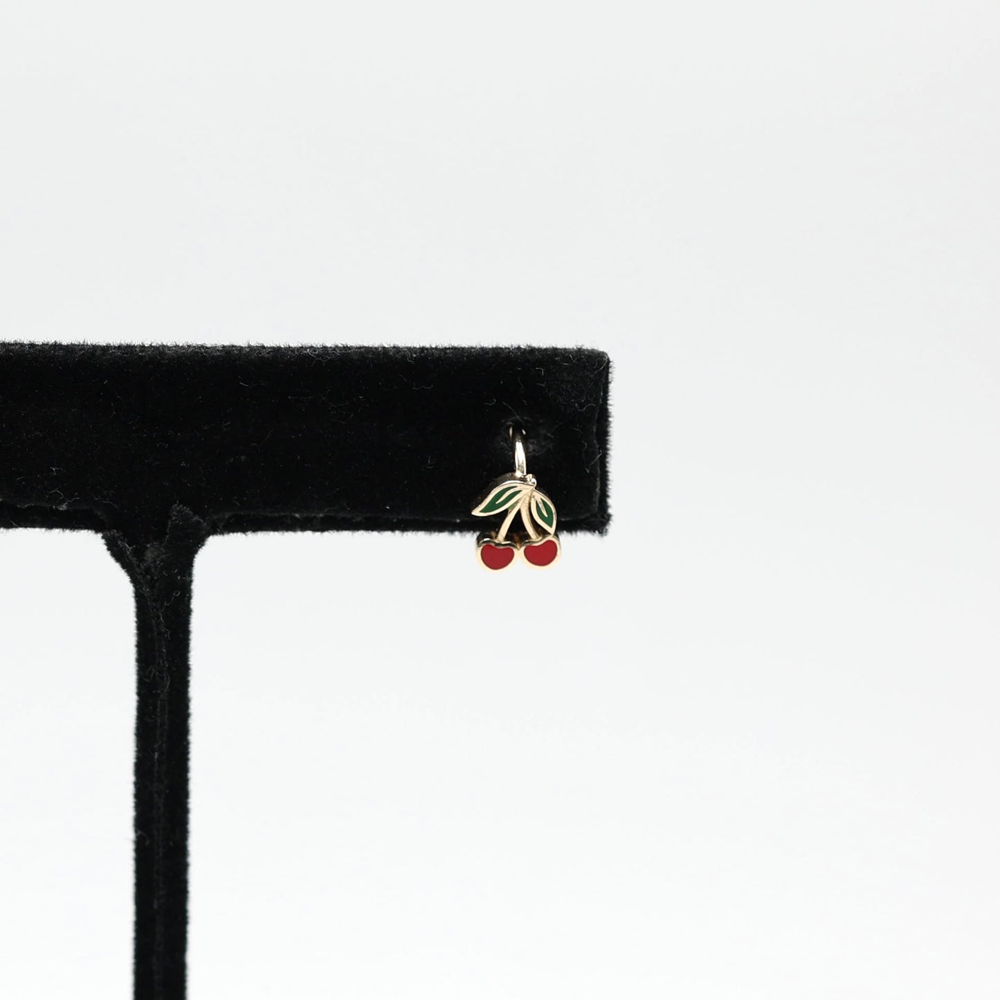 14KT GOLD CHERRY DUO MINI HOOPS