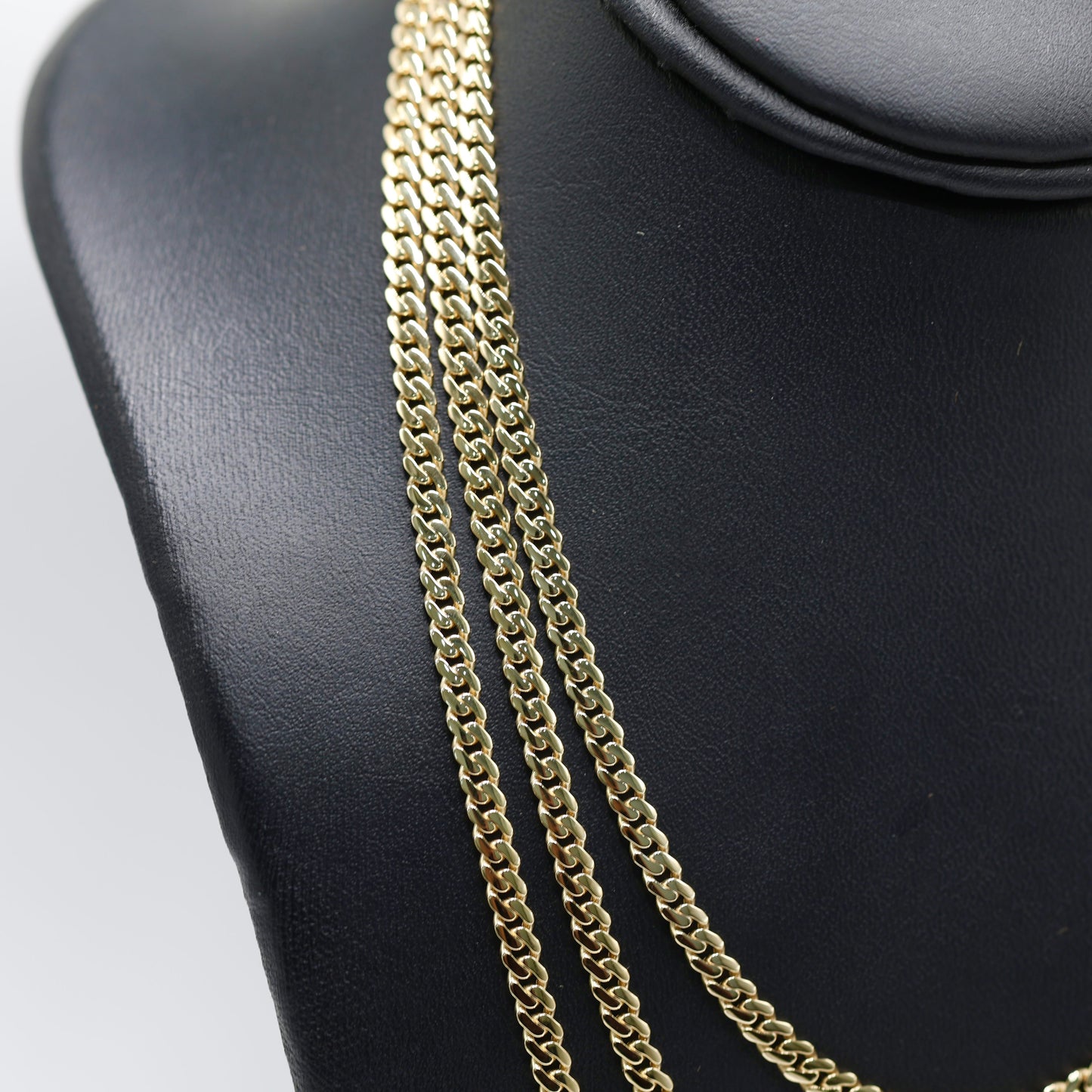 14KT GOLD ORIGNAL MONACO 4MM CHAIN PAVE - 3 SIZES
