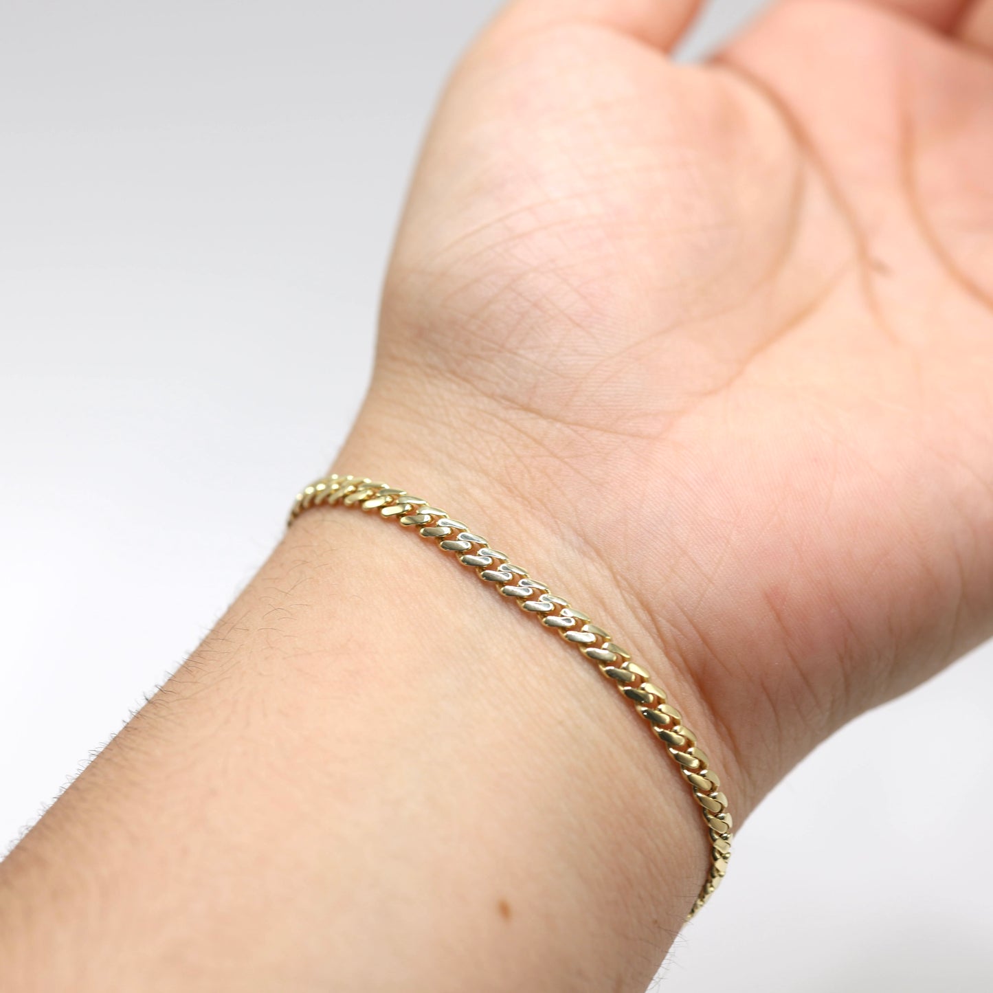14KT GOLD ORIGNAL MONACO 4MM BRACELETS PAVE - 3 SIZES