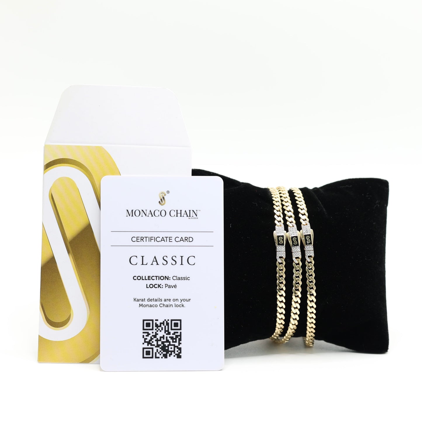 14KT GOLD ORIGNAL MONACO 4MM BRACELETS PAVE - 3 SIZES