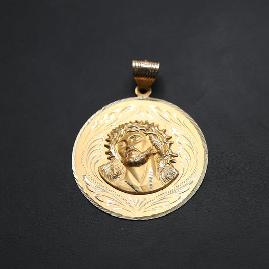 14KT GOLD JUMBO JESUS PORTRAIT WITH INTRICATE DESIGN