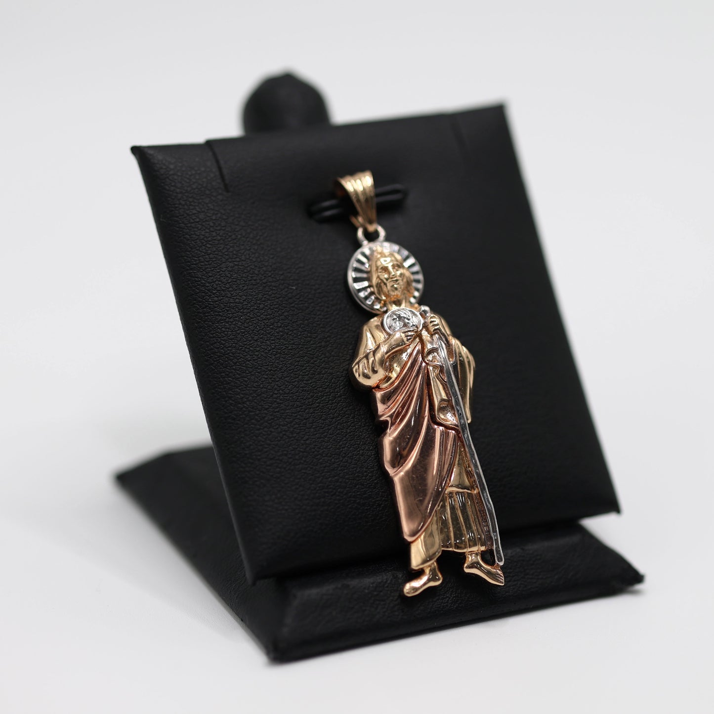 14KT GOLD LARGE 3 TONE SAN JUDAS PENDANT