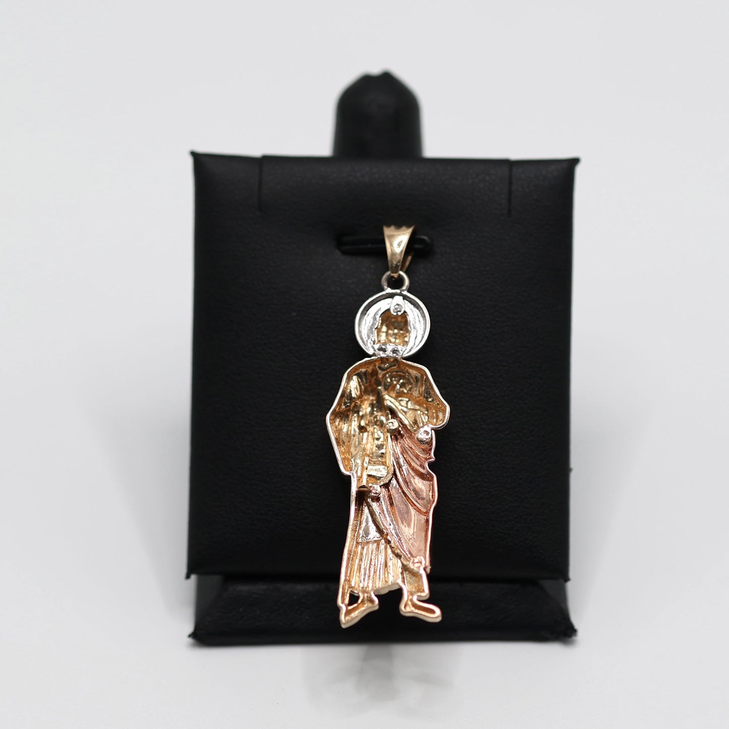 14KT GOLD LARGE 3 TONE SAN JUDAS PENDANT