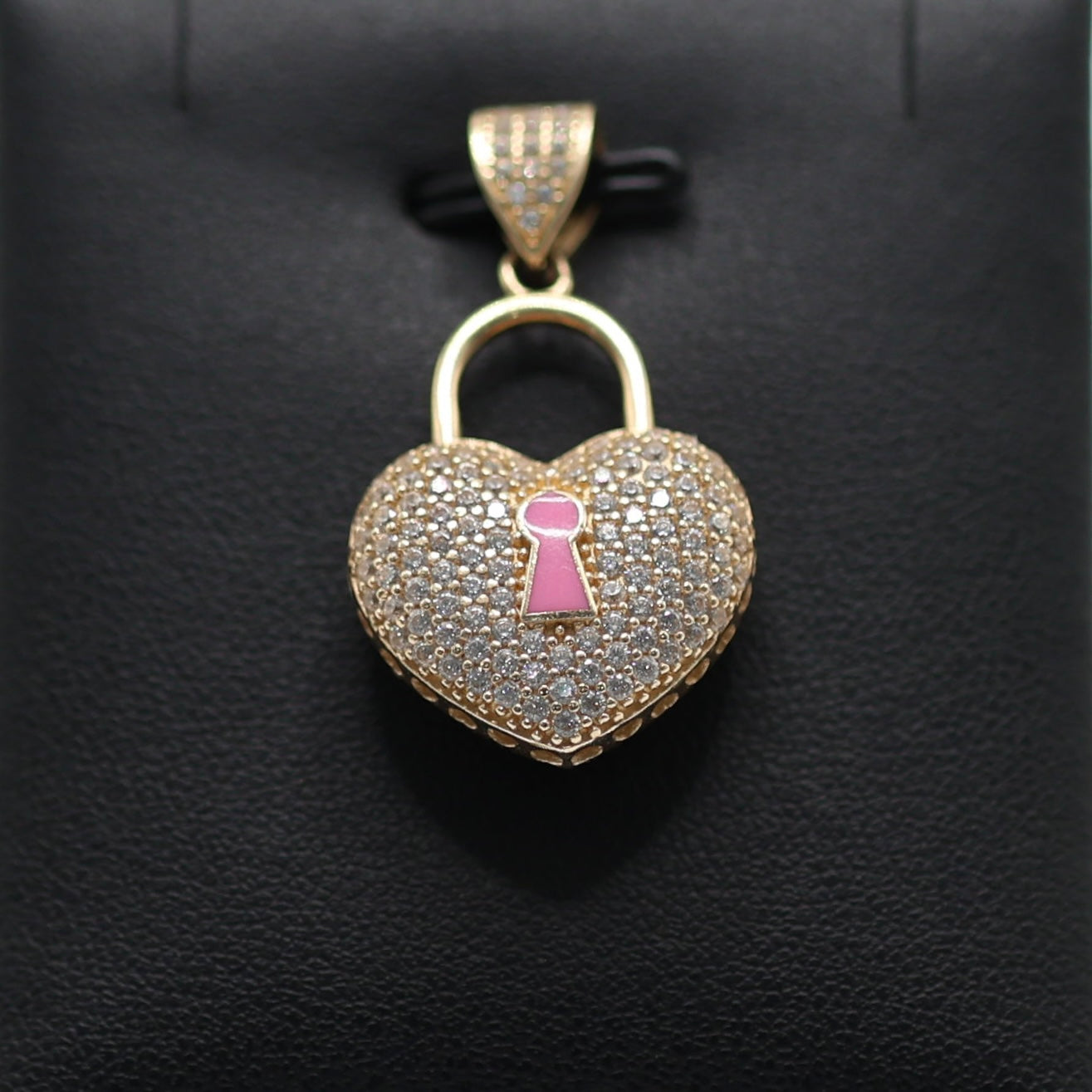 14KT GOLD ICED OUT SOLID LOCKET HEART - 2 COLORS