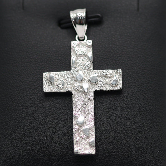925 SILVER CROSS NUGGET PENDANT