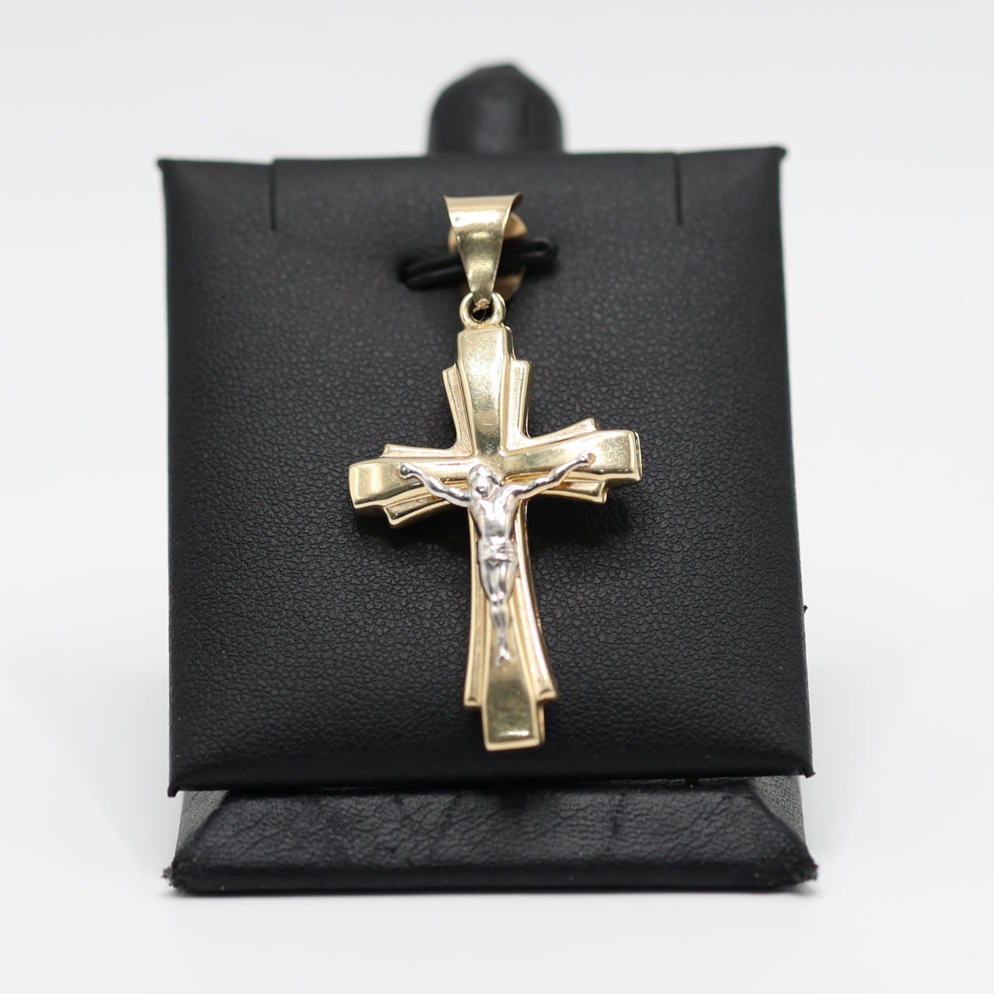 14KT GOLD 2 TONE CRUCIFIX CROSS WITH JESUS FIGURE