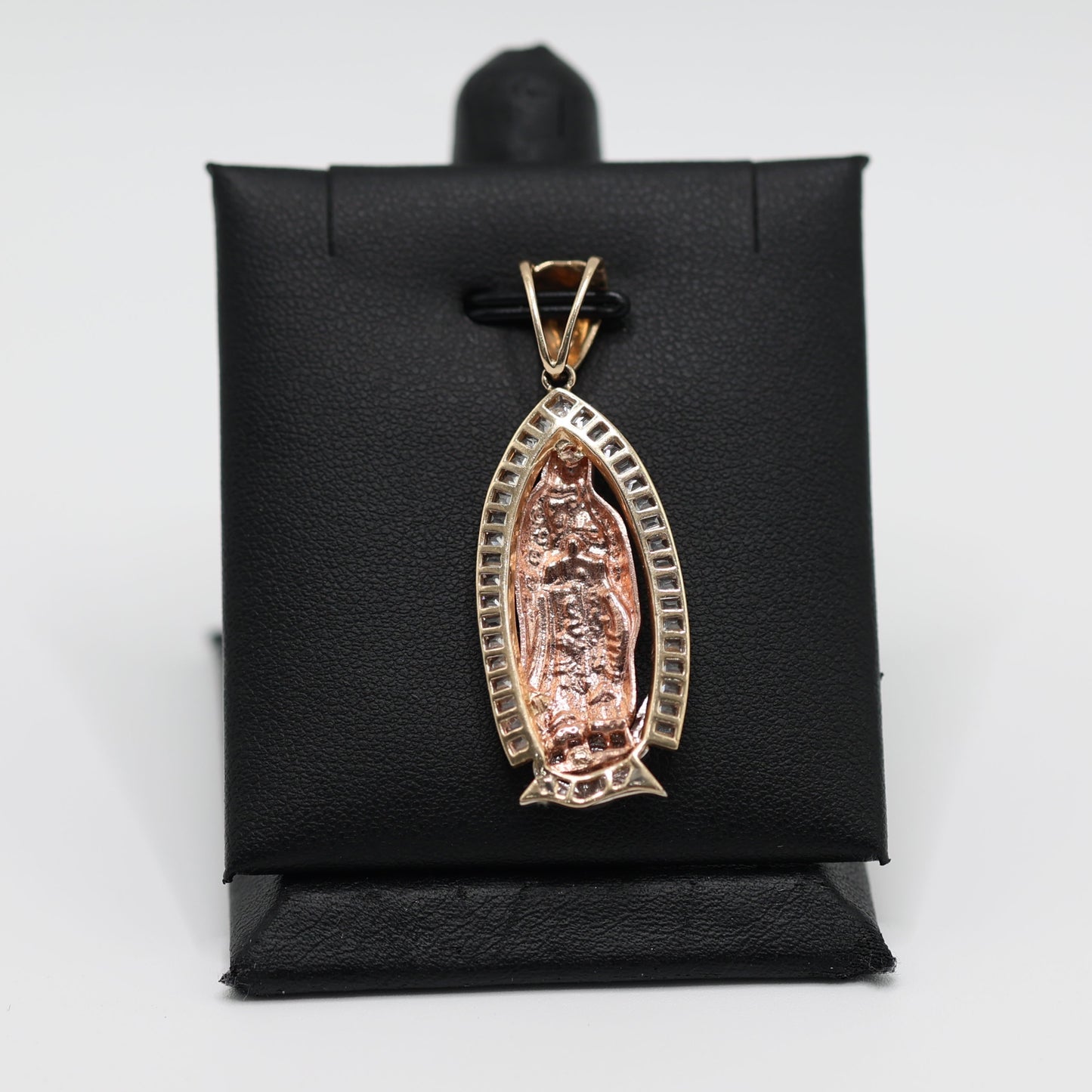 14KT GOLD 3 TONE VIRGIN MARY FIGURE PENDANT