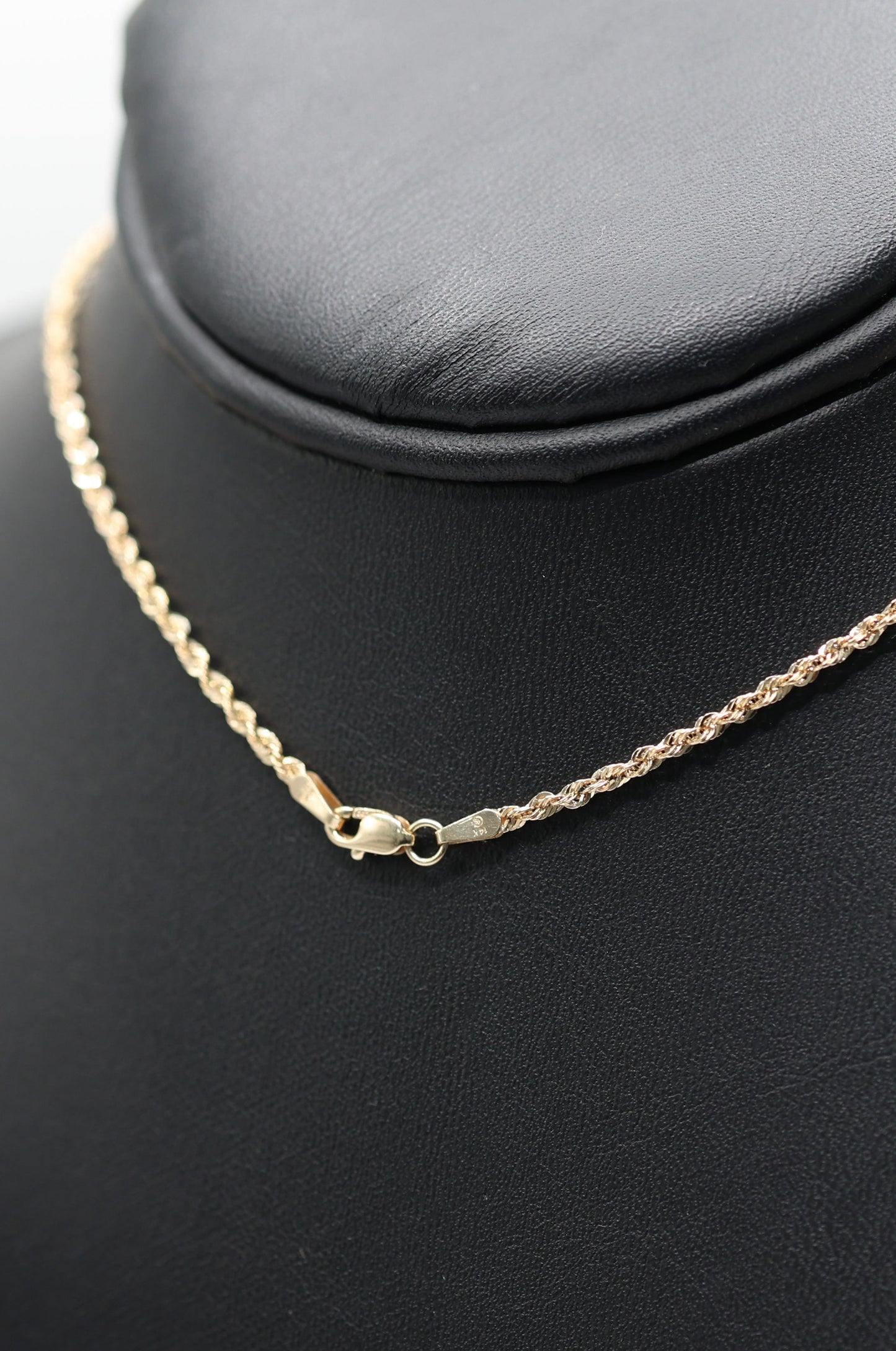 14KT GOLD CROSS PENDANT WITH 18' ROPE CHAIN NECKLACE SET