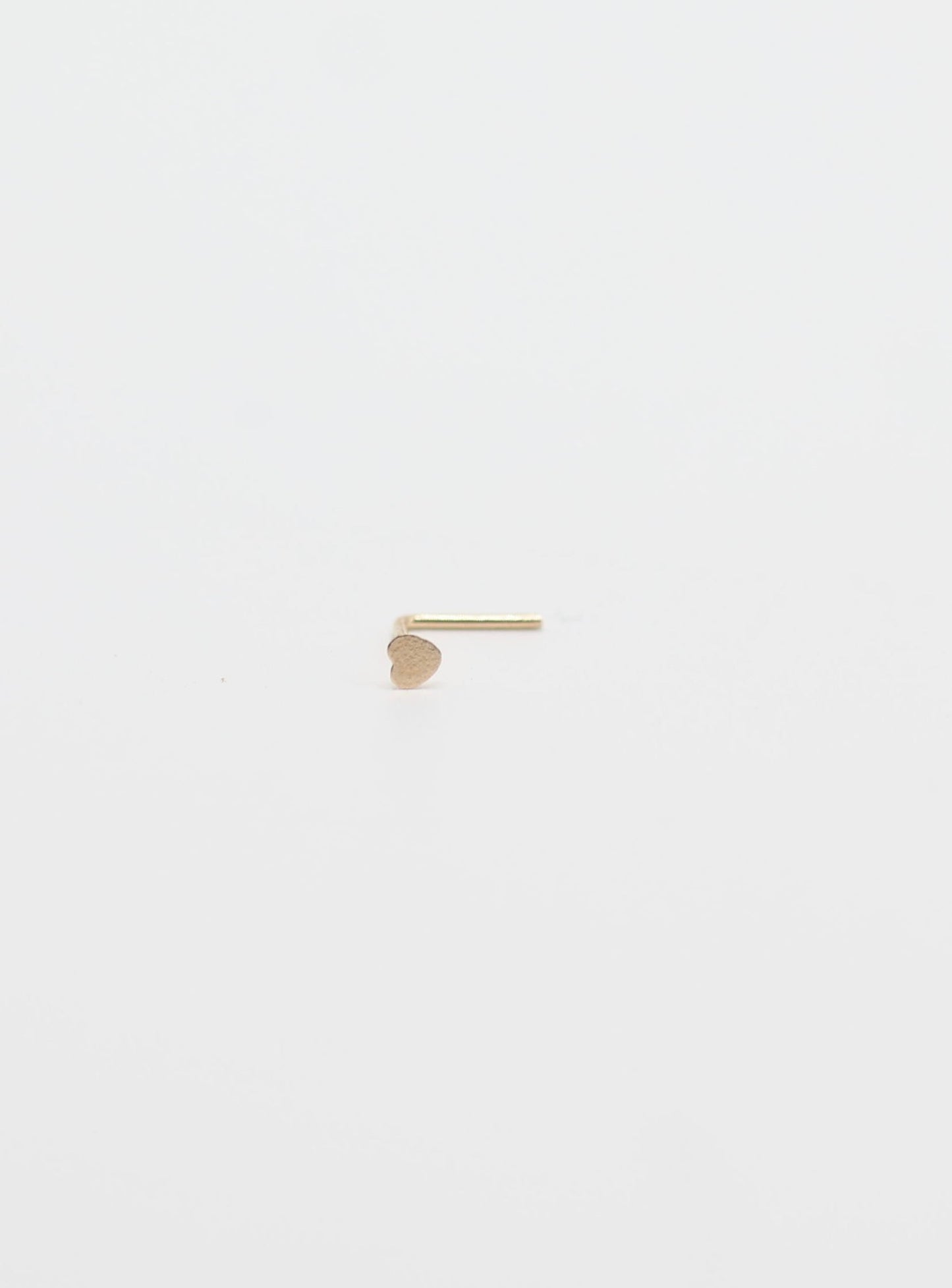 14KT GOLD HEART OR STAR SHAPED NOSE L STUD