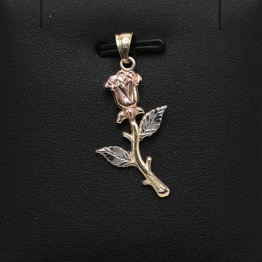 14KT GOLD 3 TONE ROSE PENDANT