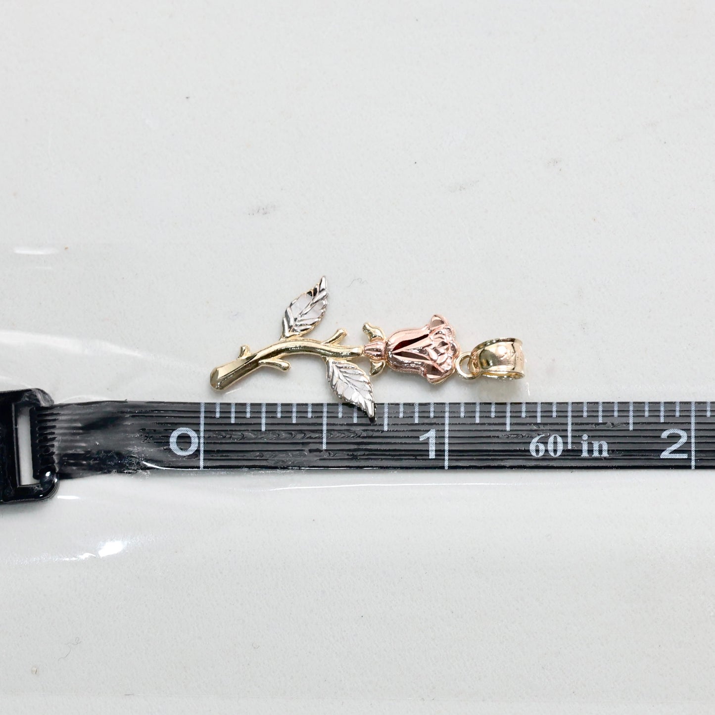 14KT GOLD 3 TONE ROSE PENDANT