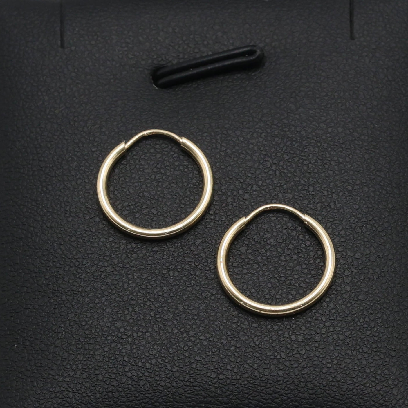 14KT GOLD MINI HOOPS SIMPLE 14MM